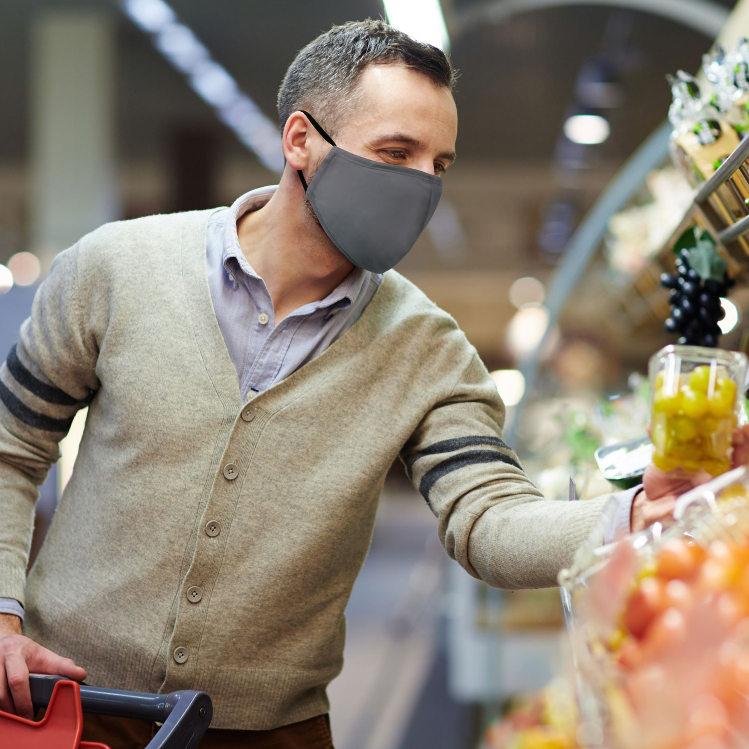 Masque en tissu réutilisable à 3 épaisseurs pour adultes de Weddingstar - Gris