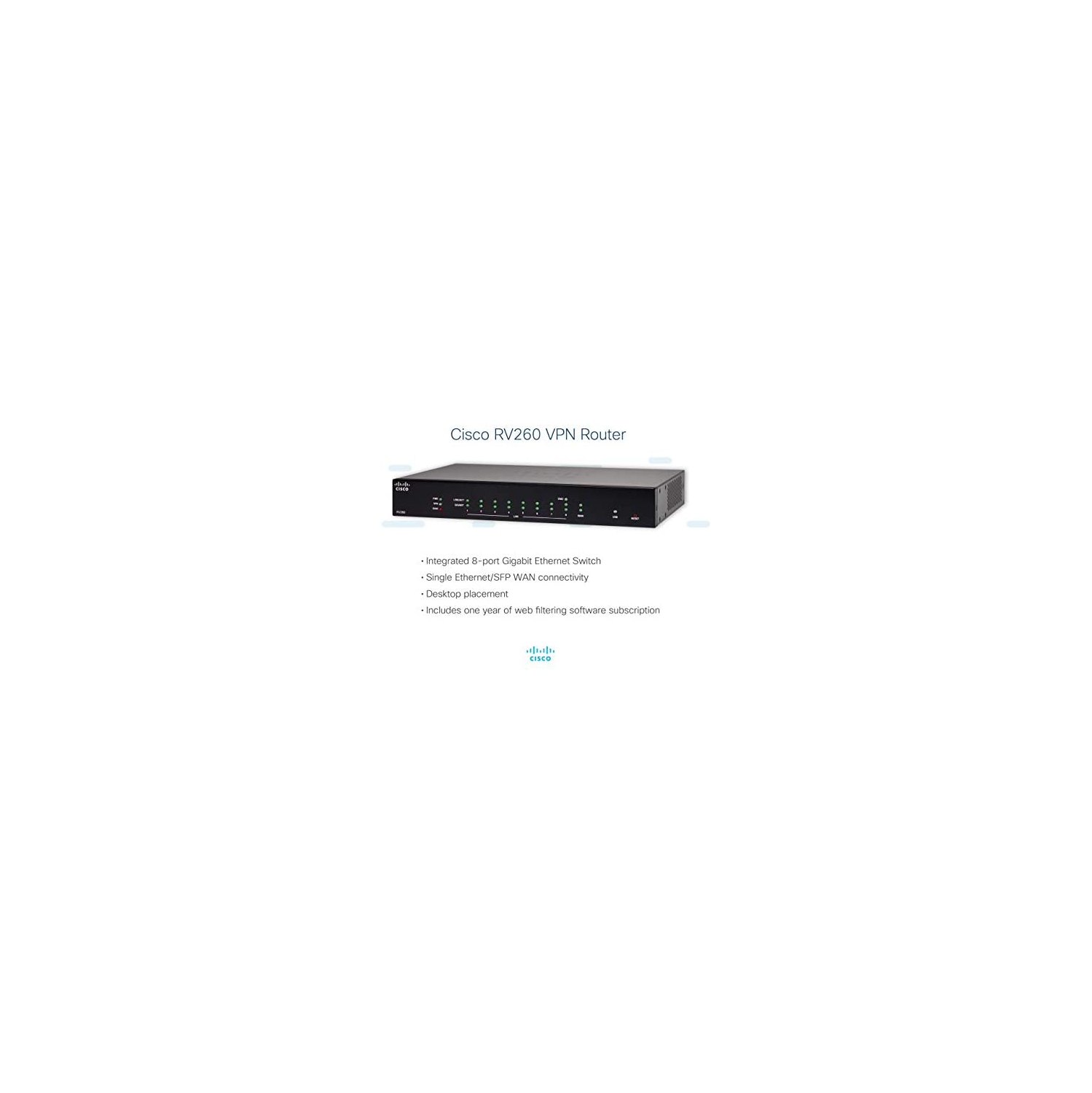 Cisco RV260 VPN Router with 8 Gigabit Ethernet Ports, Limited Lifetime Protection (RV260-K9-NA)