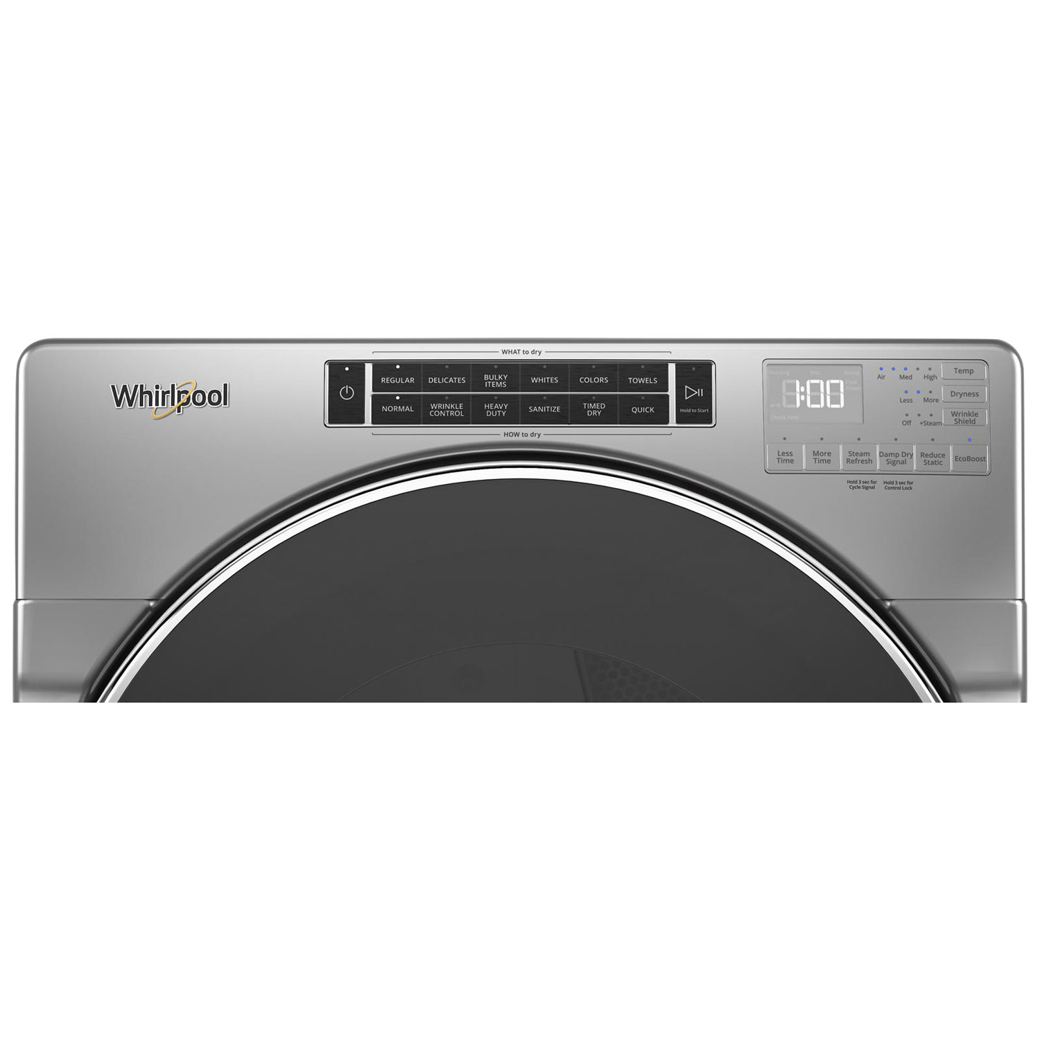 Whirlpool 7.4 Cu. Ft. Electric Steam Dryer - Chrome Shadow