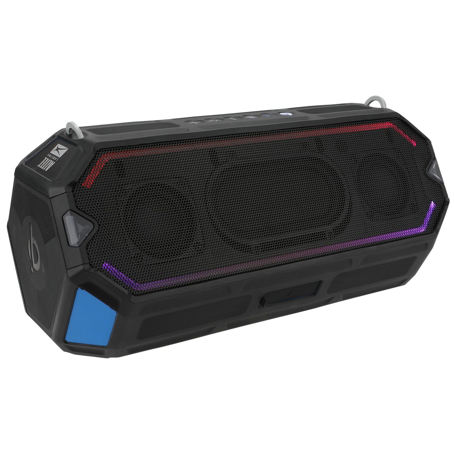 Haut-parleur sans fil Bluetooth étanche HydraShock d'Altec Lansing - Noir/Bleu royal