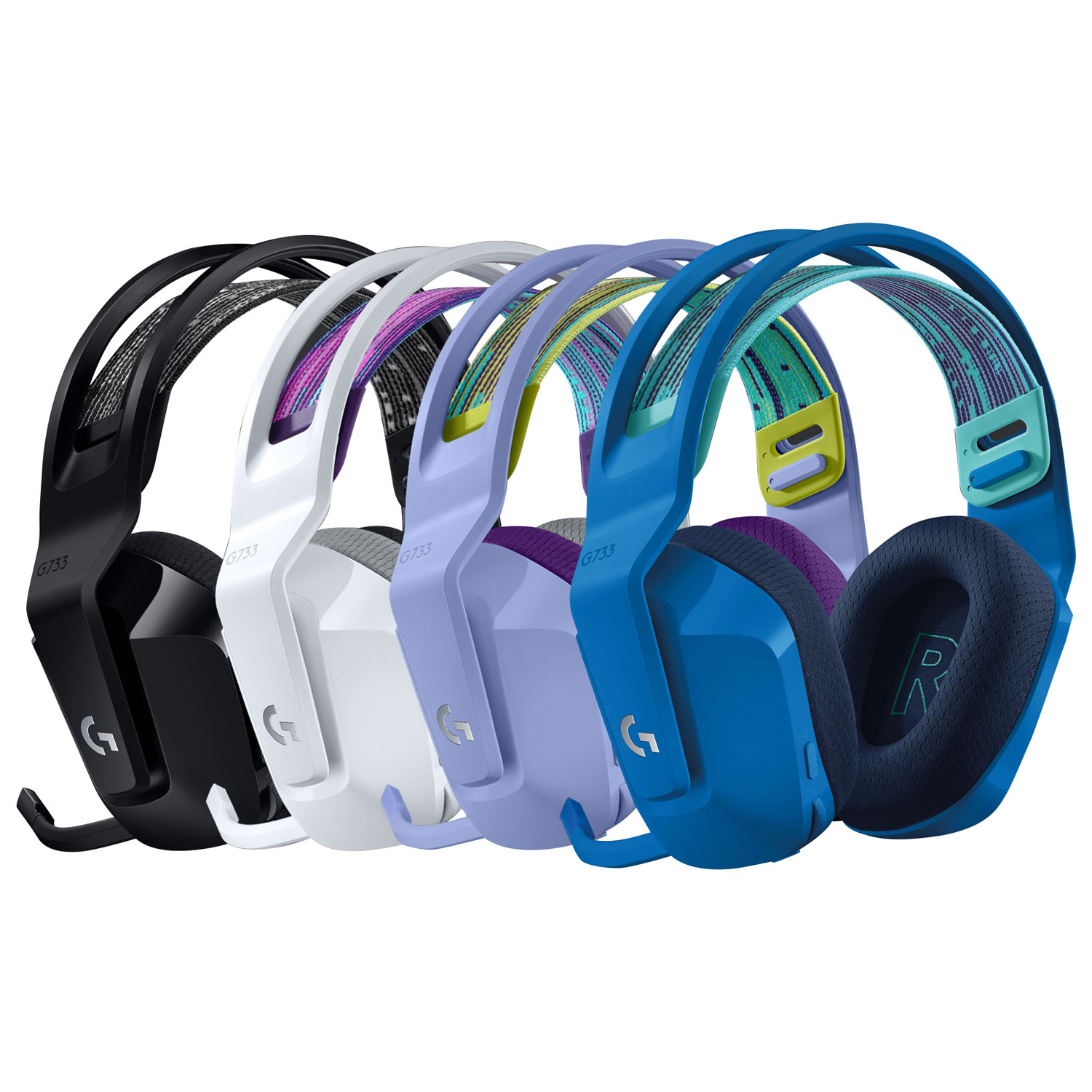 Casque de jeu sans fil RVB LIGHTSPEED G733 de Logitech - Noir