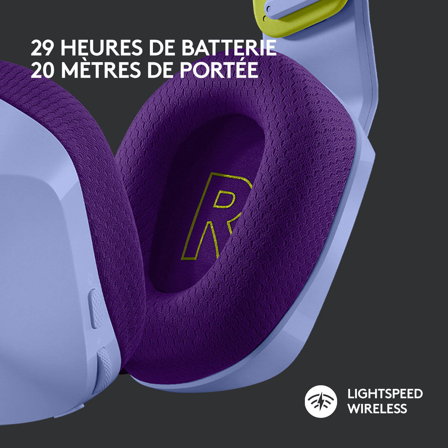 Casque de jeu sans fil RVB LIGHTSPEED G733 de Logitech - Lilas