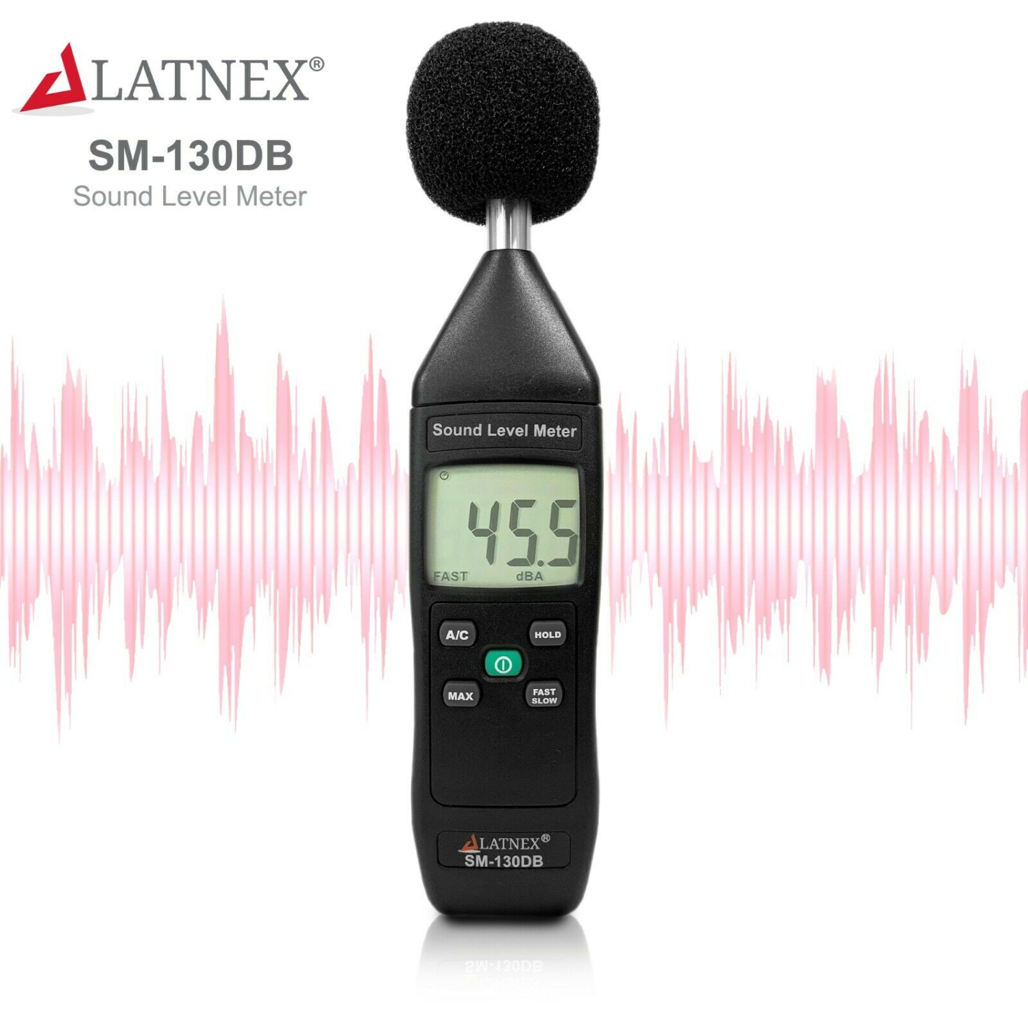 Indicateur de niveau sonore numérique SM-130DB de LATNEX : Testeur de niveau de décibels Type2 35 à 130 dB