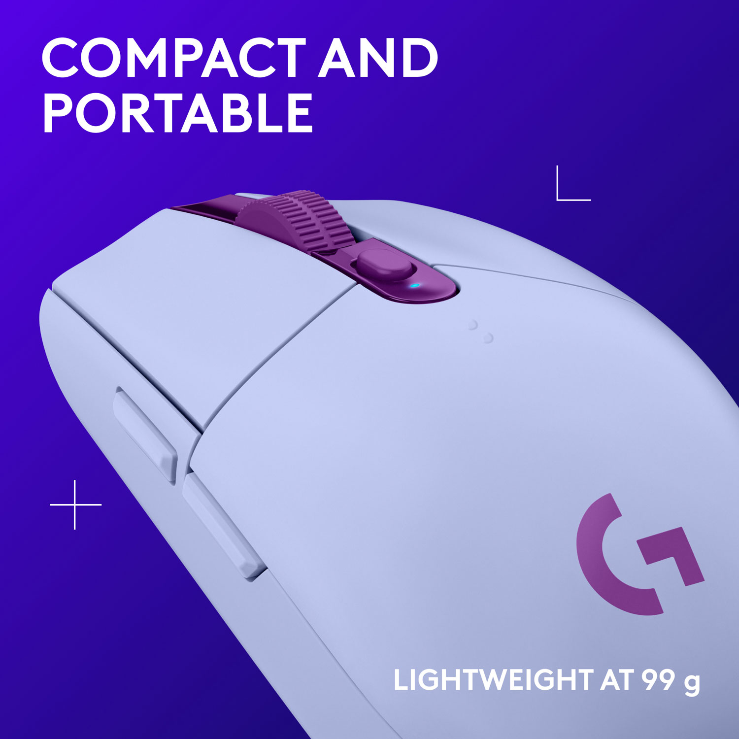 Logitech G305 LIGHTSPEED 12000 DPI Wireless HERO Optical Gaming Mouse - Lilac