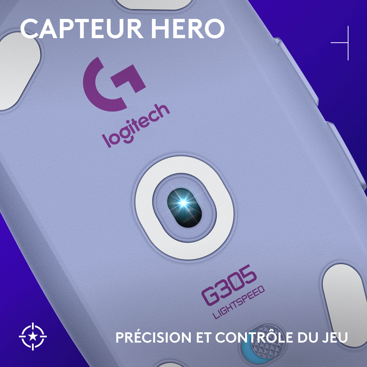 Logitech G305 LIGHTSPEED 12000 DPI Wireless HERO Optical Gaming Mouse - Lilac