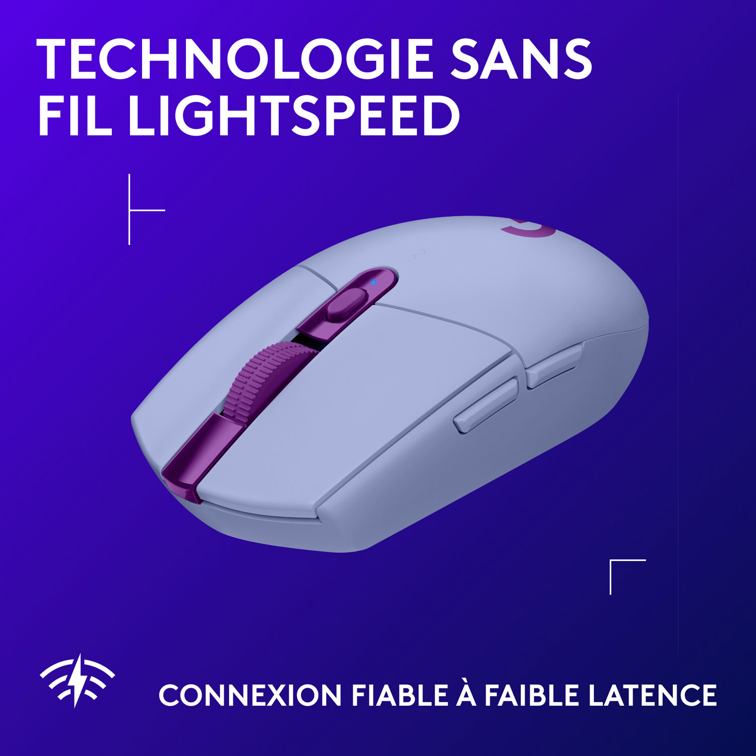 Logitech G305 LIGHTSPEED 12000 DPI Wireless HERO Optical Gaming Mouse - Lilac