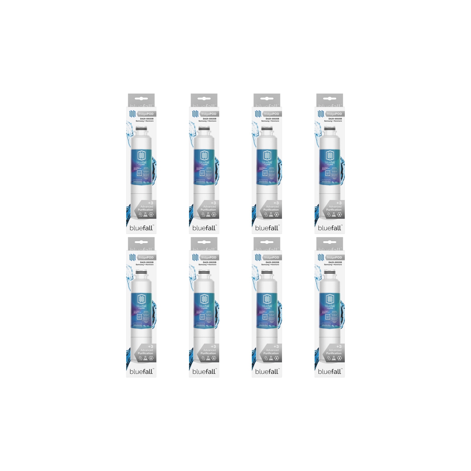 Samsung DA29-00020B 8PK Refrigerator Water Filter Compatible by BlueFall