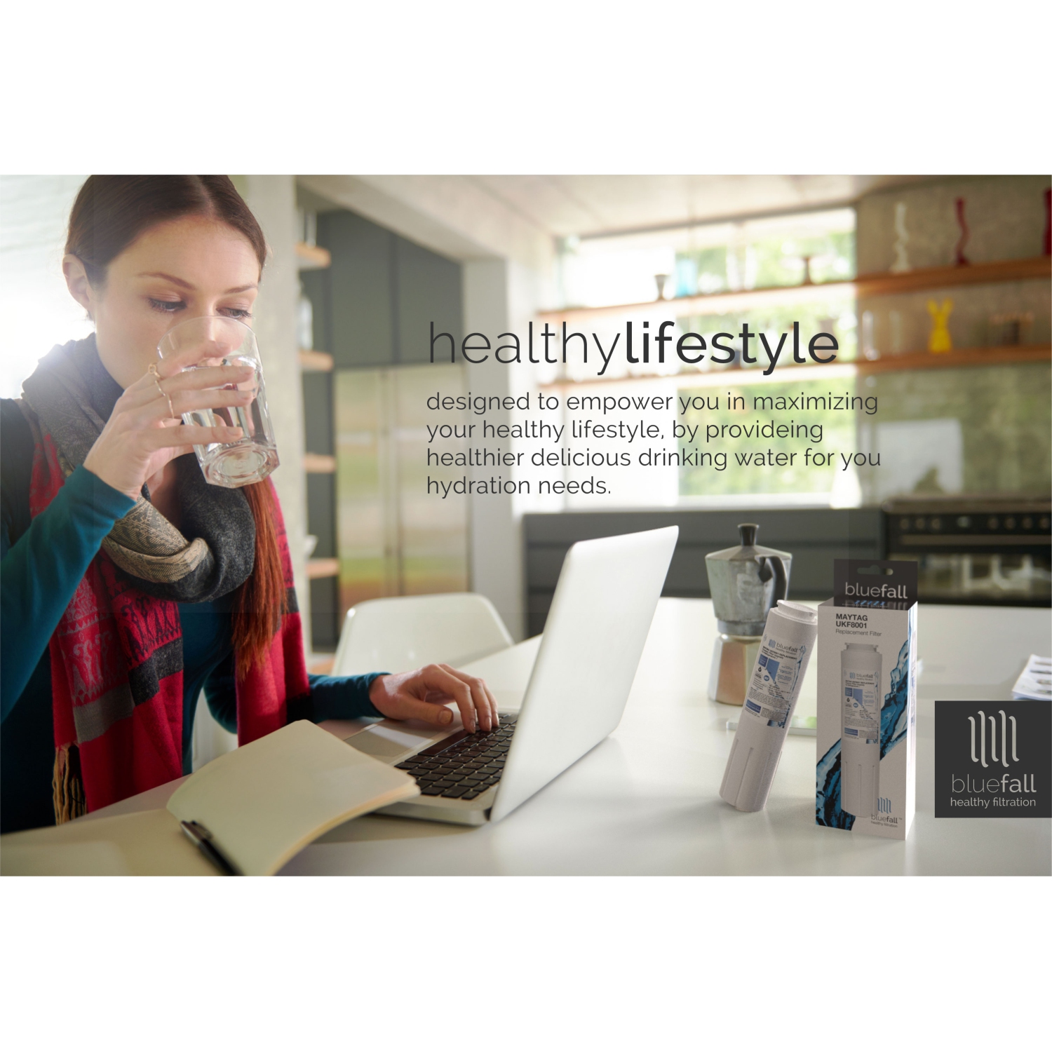 Paquet de 2 filtres à eau pour réfrigérateur UKF8001 de Maytag compatible avec BlueFall