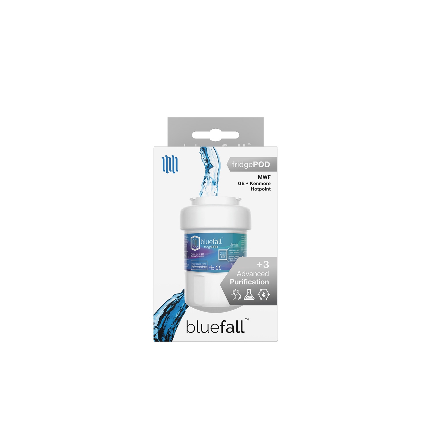 GE MWF 2PK Refrigerator Water Filter Compatible by BlueFall