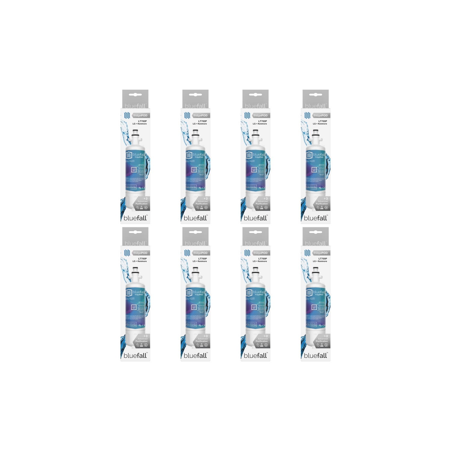 LG LT700P 8PK Refrigerator Water Filter Compatible by BlueFall
