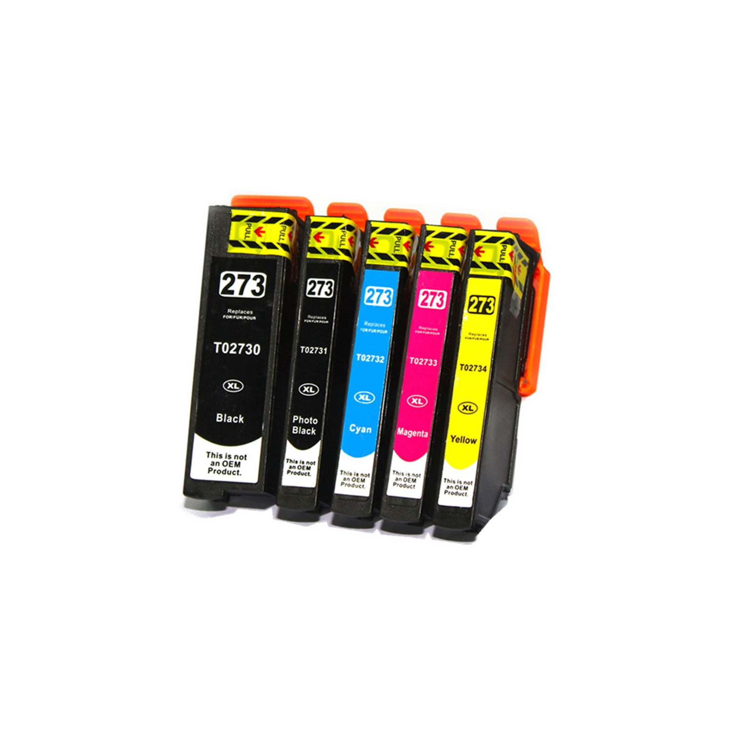 5 Pack Compatible T273 BK/PBK/C/M/Y Ink Cartridges for Epson T273XL Expression Premium XP-610, XP-810,XP-600,XP-800 Yield: BK 500 PBK/C/M/Y 650