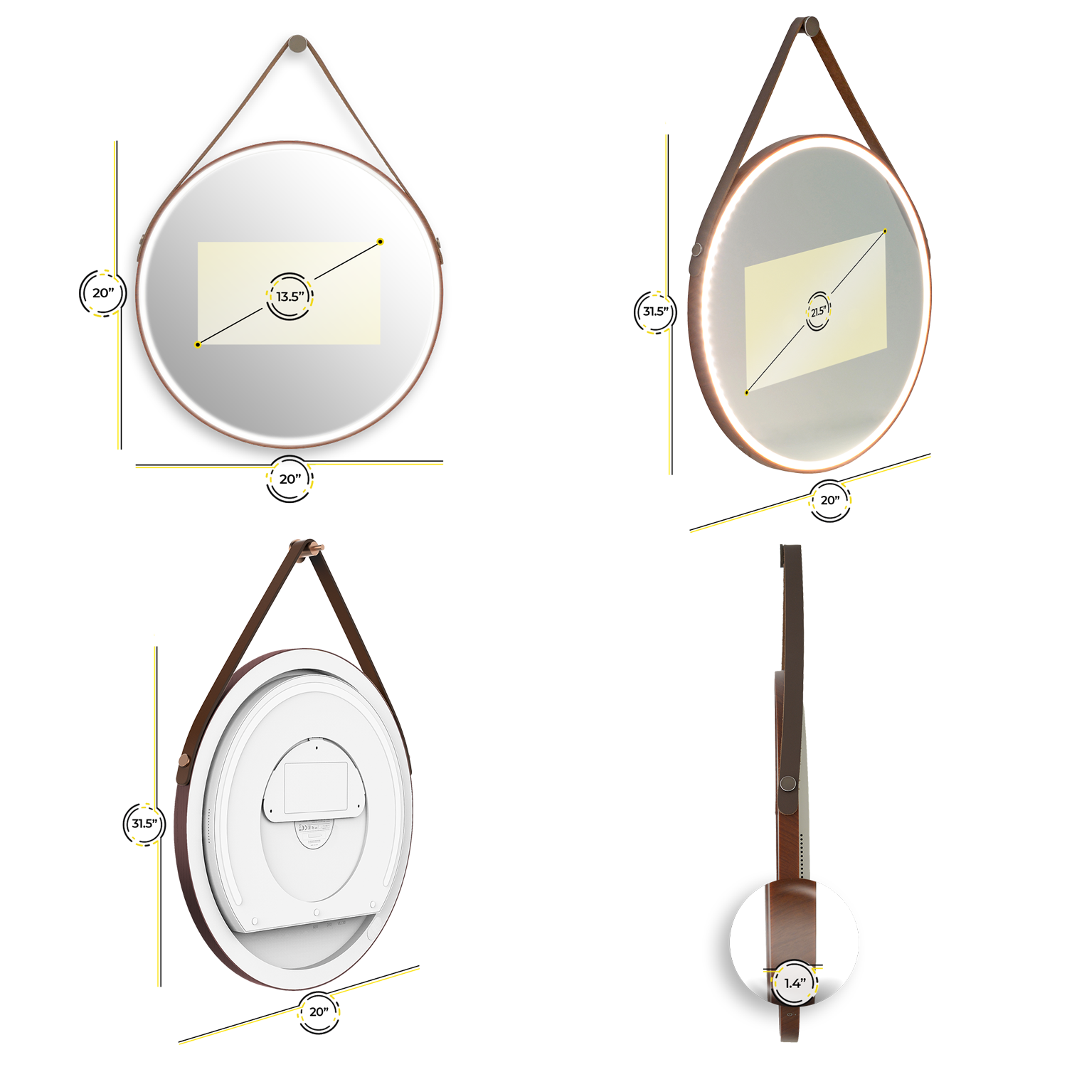 Hilo Lighted Smart Mirror with Touch Screen