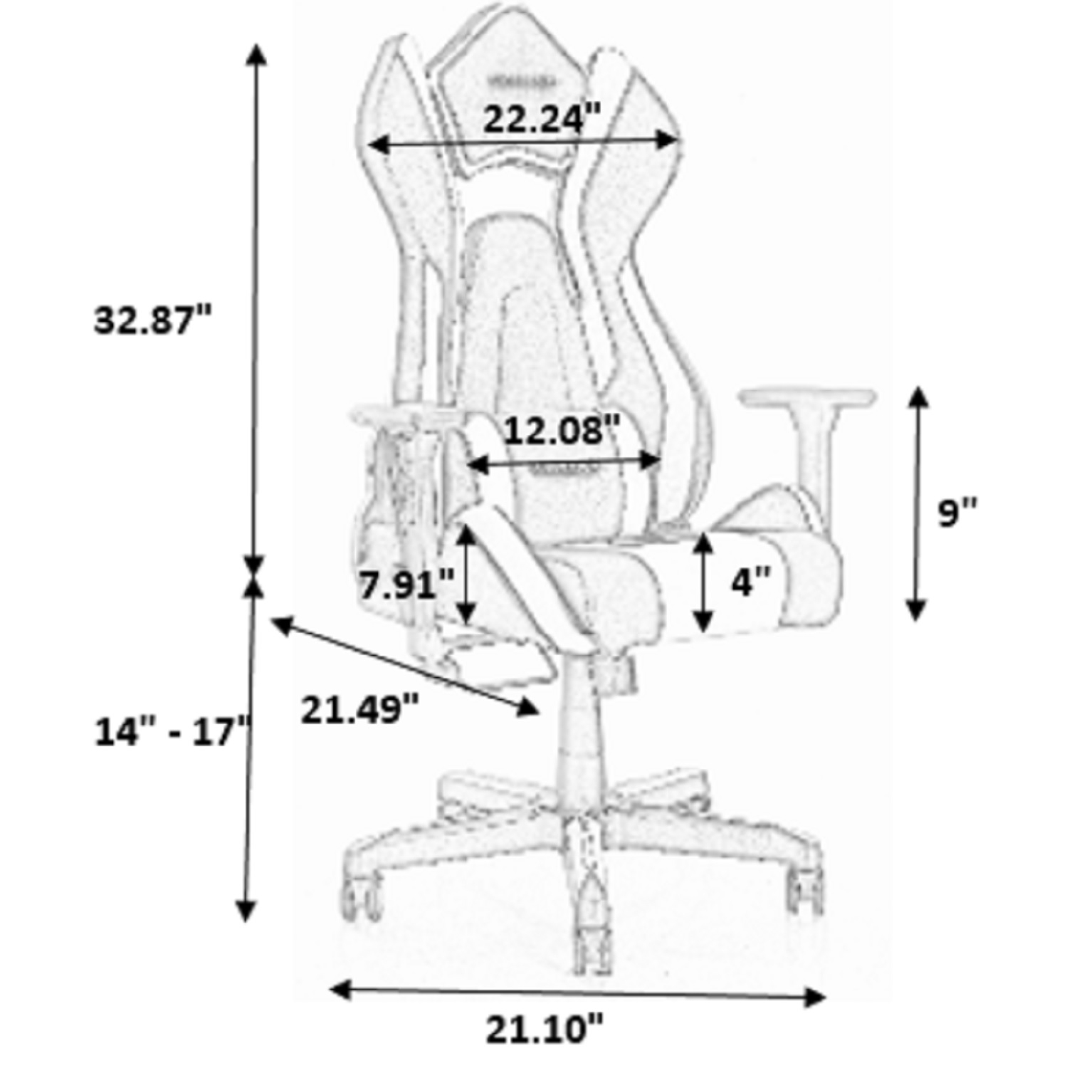 Fauteuil de course ergonomique ViscoLogic® M3 pour PC Video Games and Computers