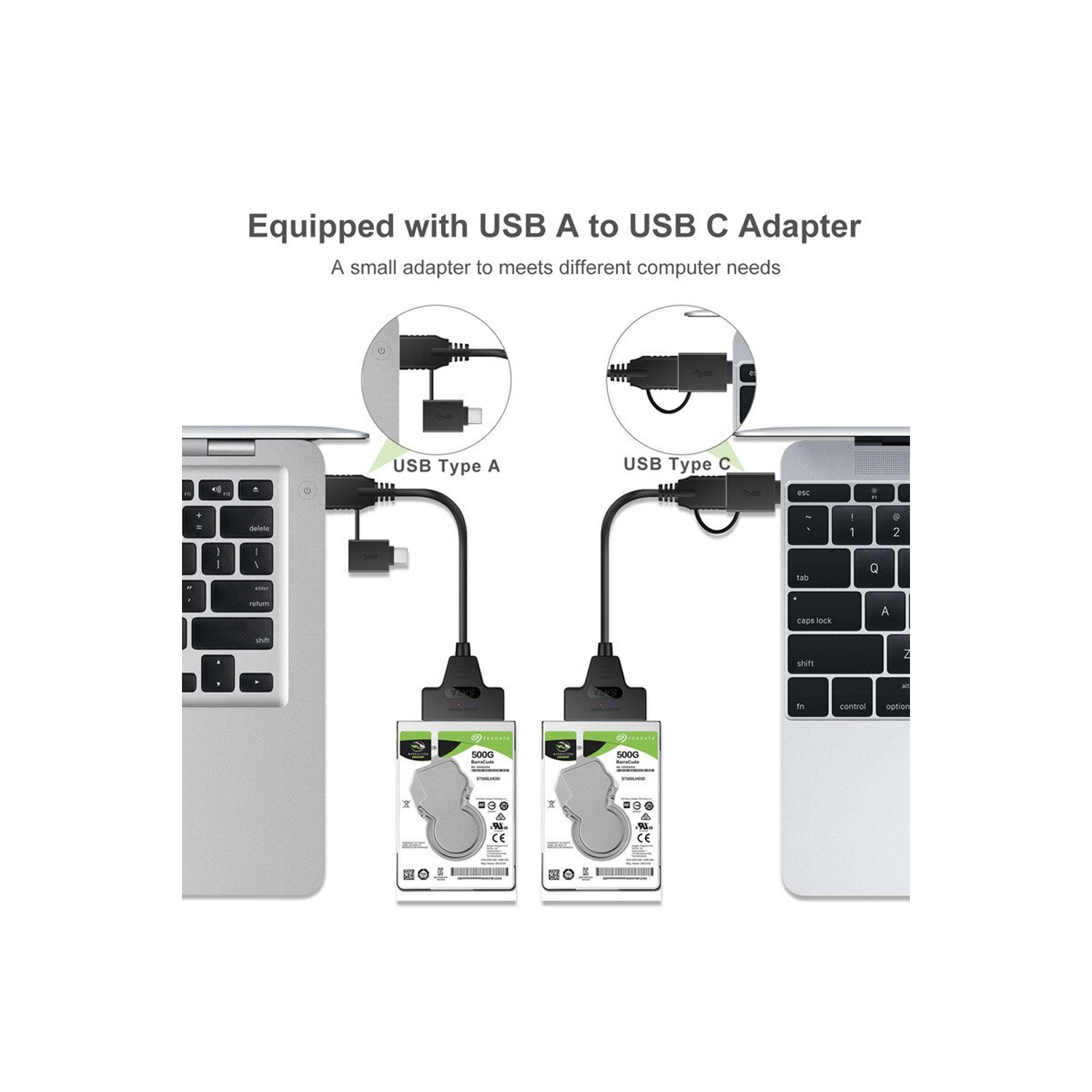 axGear USB Type C / USB 3.0 Male to SATA 2.5 Inch Hard disk driver SSD Adapter Cable