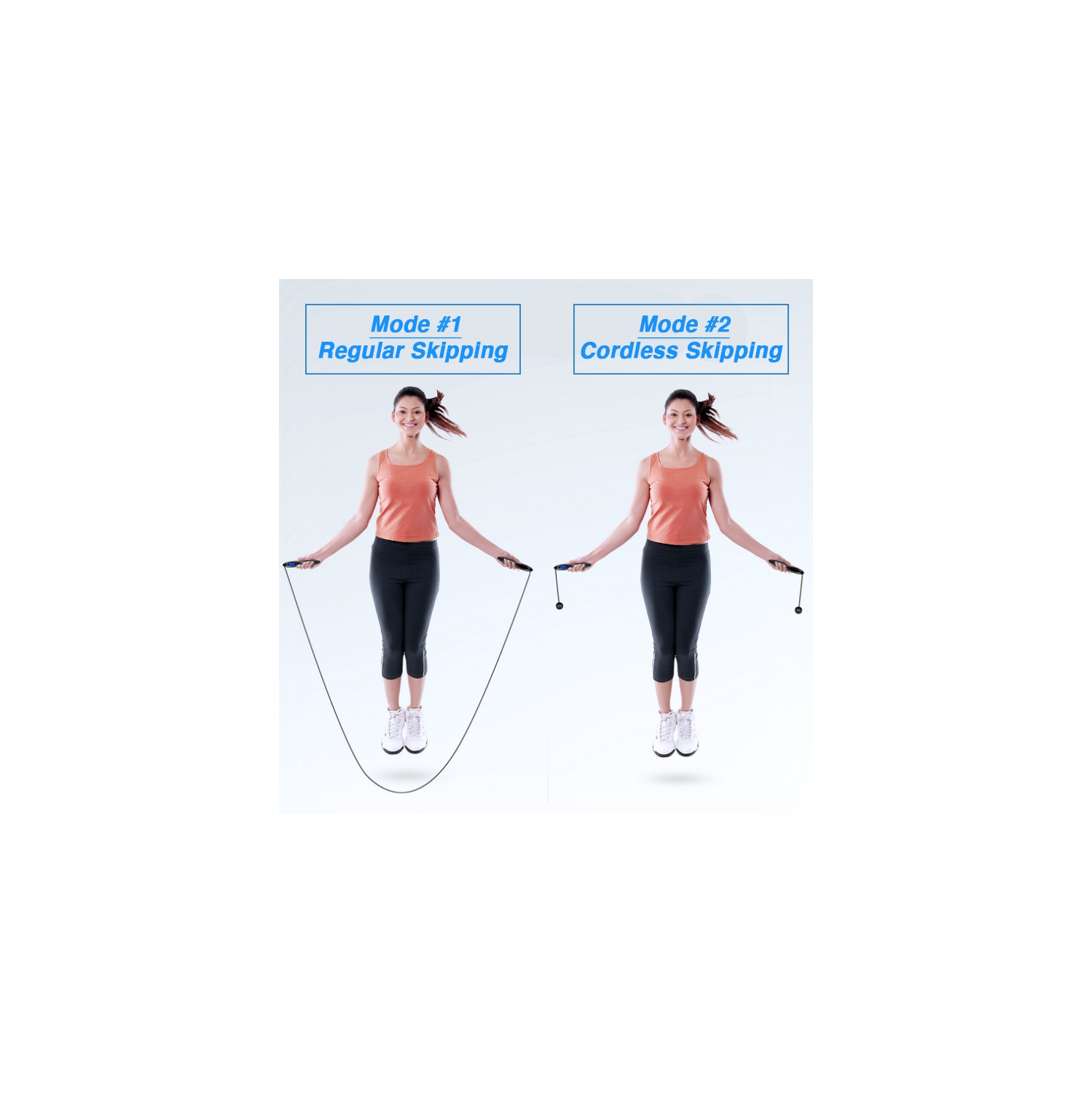 Corde à sauter sans fil MSAN Fitness Electronic avec moniteur d’activité - Noir