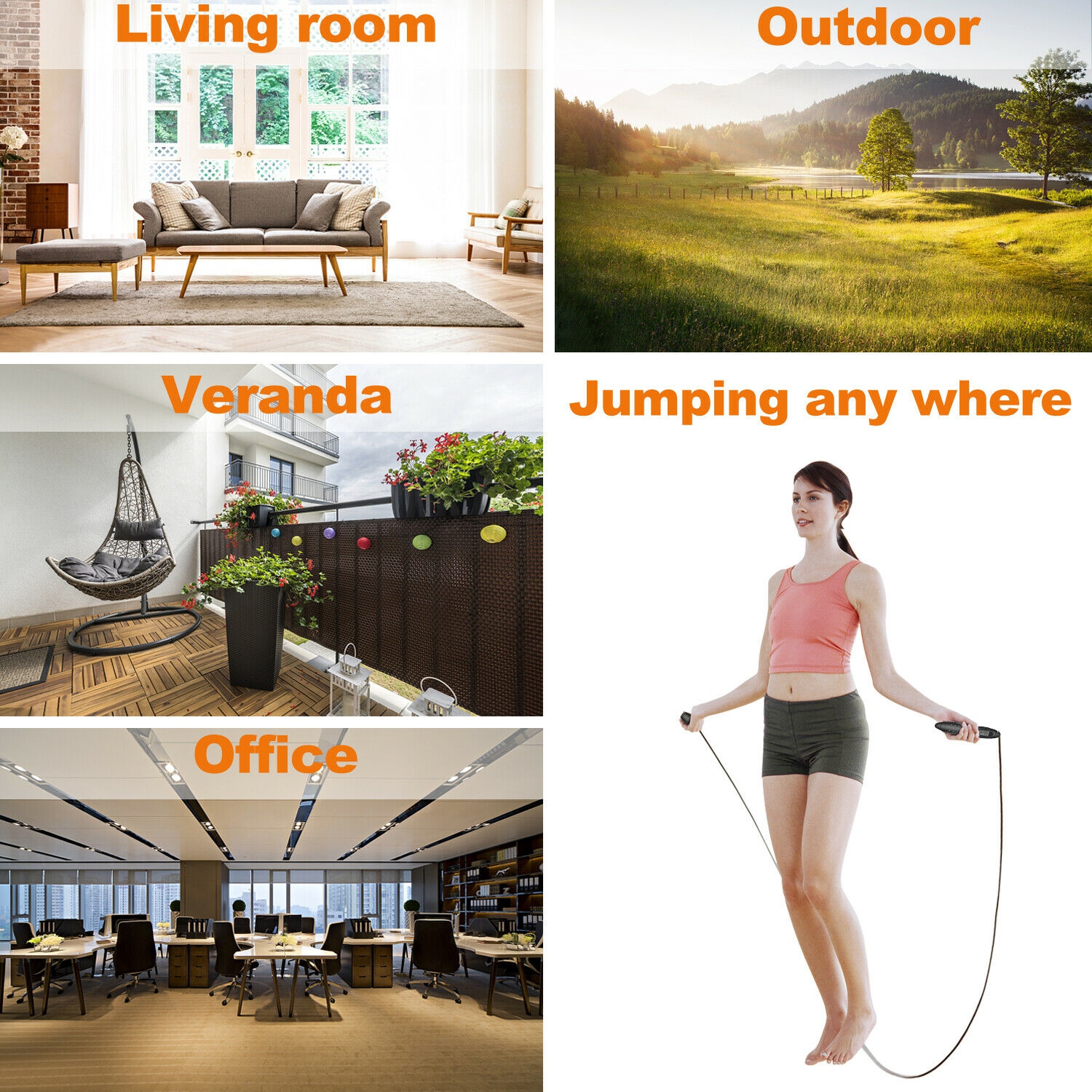 Corde à sauter électronique sans fil avec moniteur d’activité de MSAN Fitness - Gris