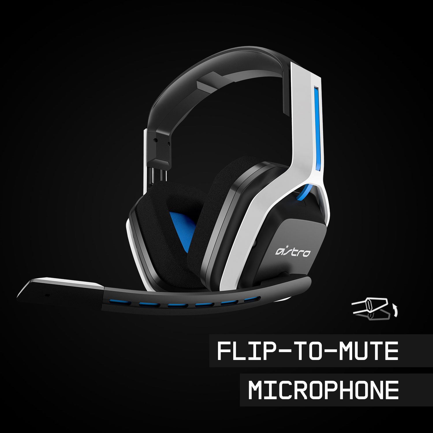 Casque de jeu sans fil avec microphone A20 de 2e gén d'ASTRO Gaming pour PS4 et PS5 - Blanc/Bleu