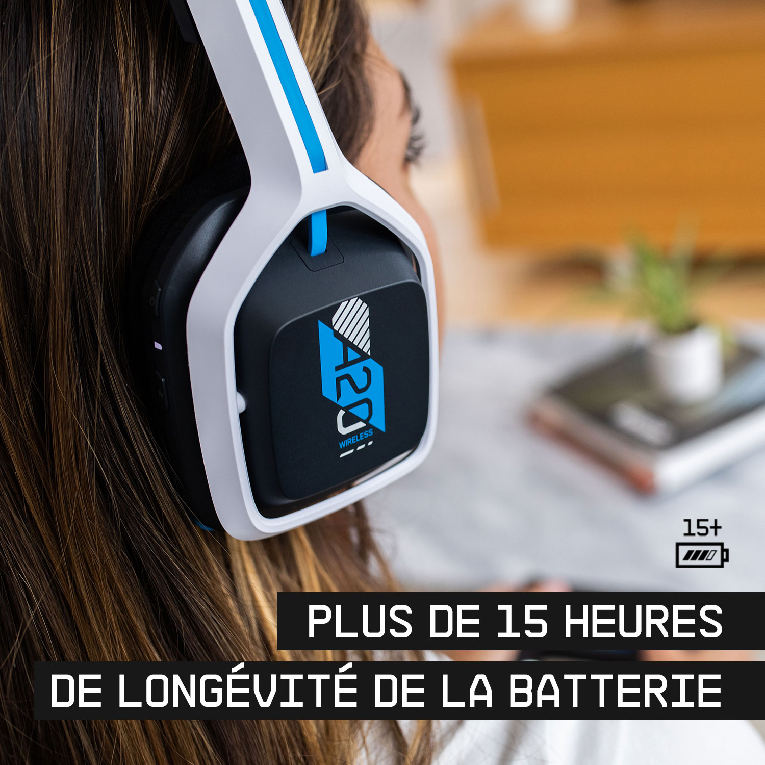 Casque de jeu sans fil avec microphone A20 de 2e gén d'ASTRO Gaming pour PS4 et PS5 - Blanc/Bleu
