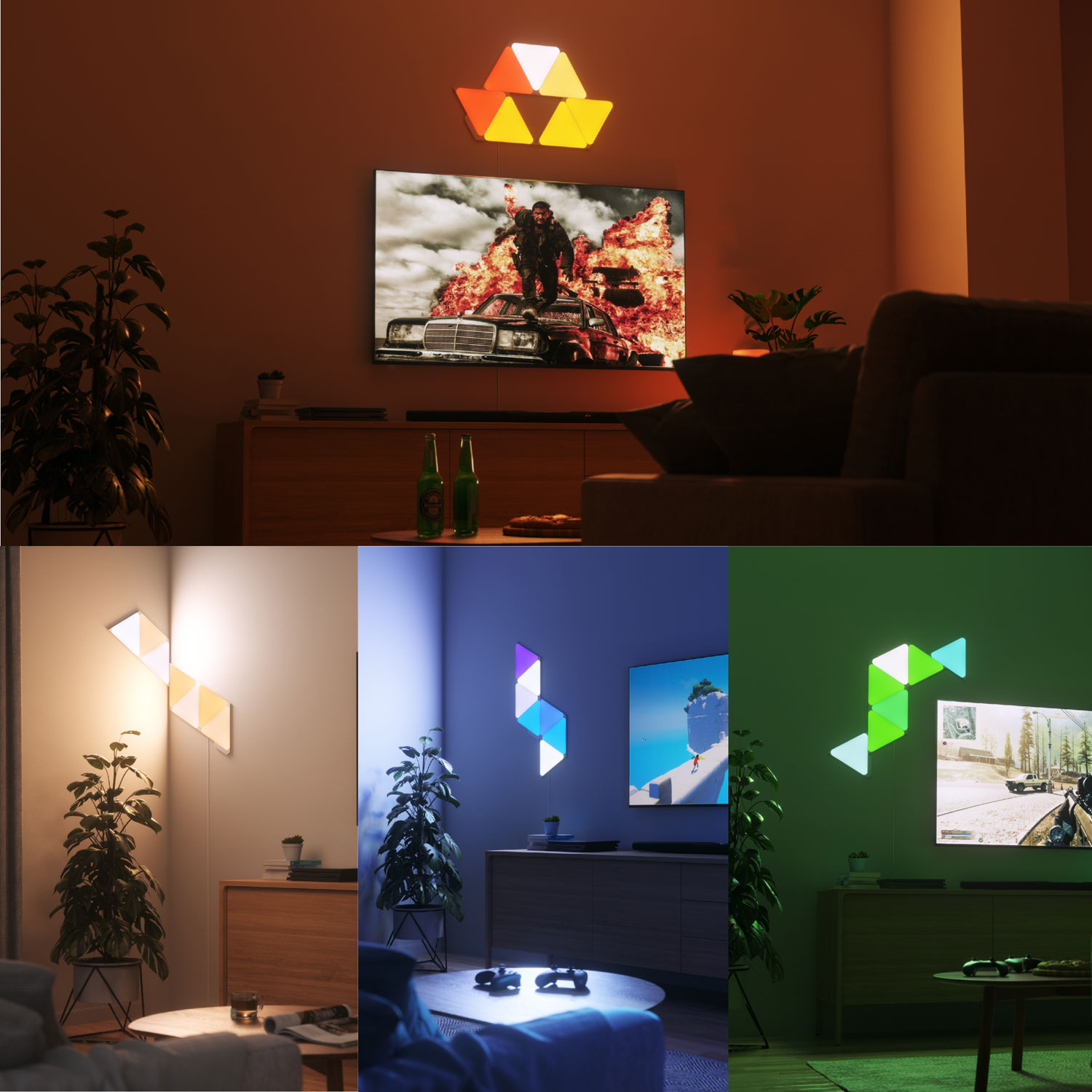 Panneaux lumineux triangulaires de Nanoleaf - Trousse intelligente - 7  panneaux