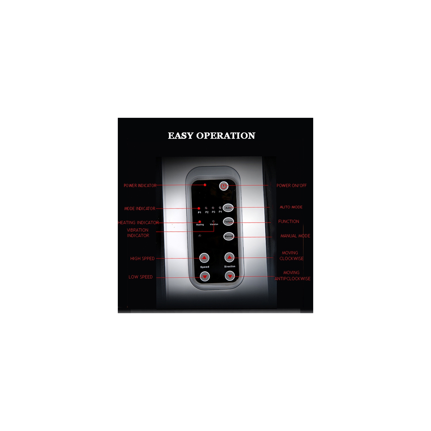 MG-F22 Foot Massager with Heat Therapy Shiatsu Deep Kneading Rolling Vibrating Massage Machine for Tired Feet Ankles Calf Legs - Four Auto Modes and