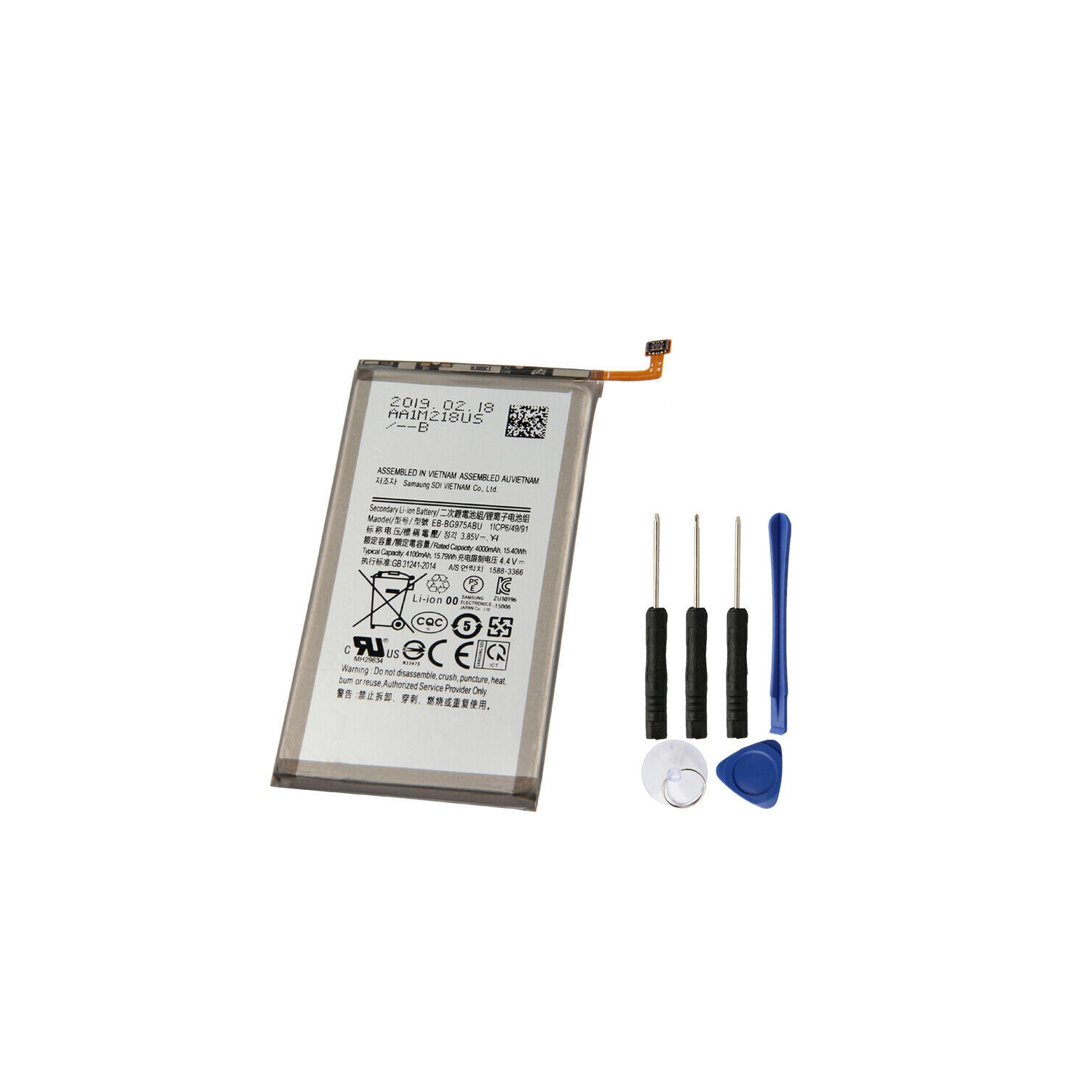 Replacement Battery & Repair Tools Compatible for Samsung Galaxy S10 Plus, EB-BG975ABU EB-BG975ABE EB-BG975ABA
