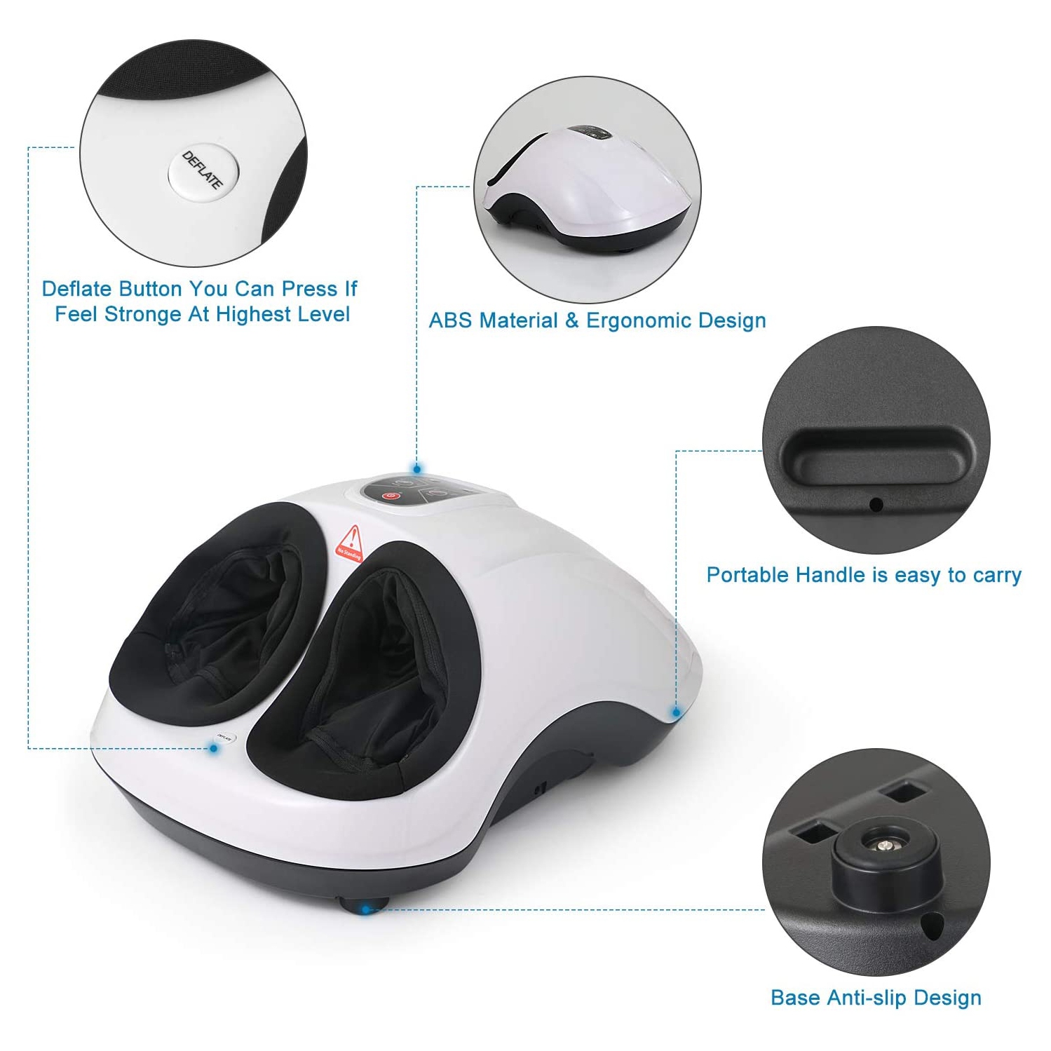 Shiatsu Foot Massager with Heat and Deep Kneading Compression Rolling Massage Machine for Circulation Plantar Fasciitis and Pain Relief with Auto