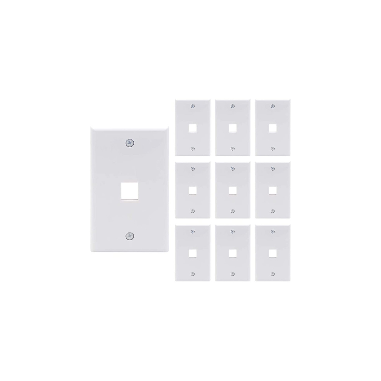 axGear 10 paquets plaque murale 1 port blanc couvercle de sortie à bascule incassable