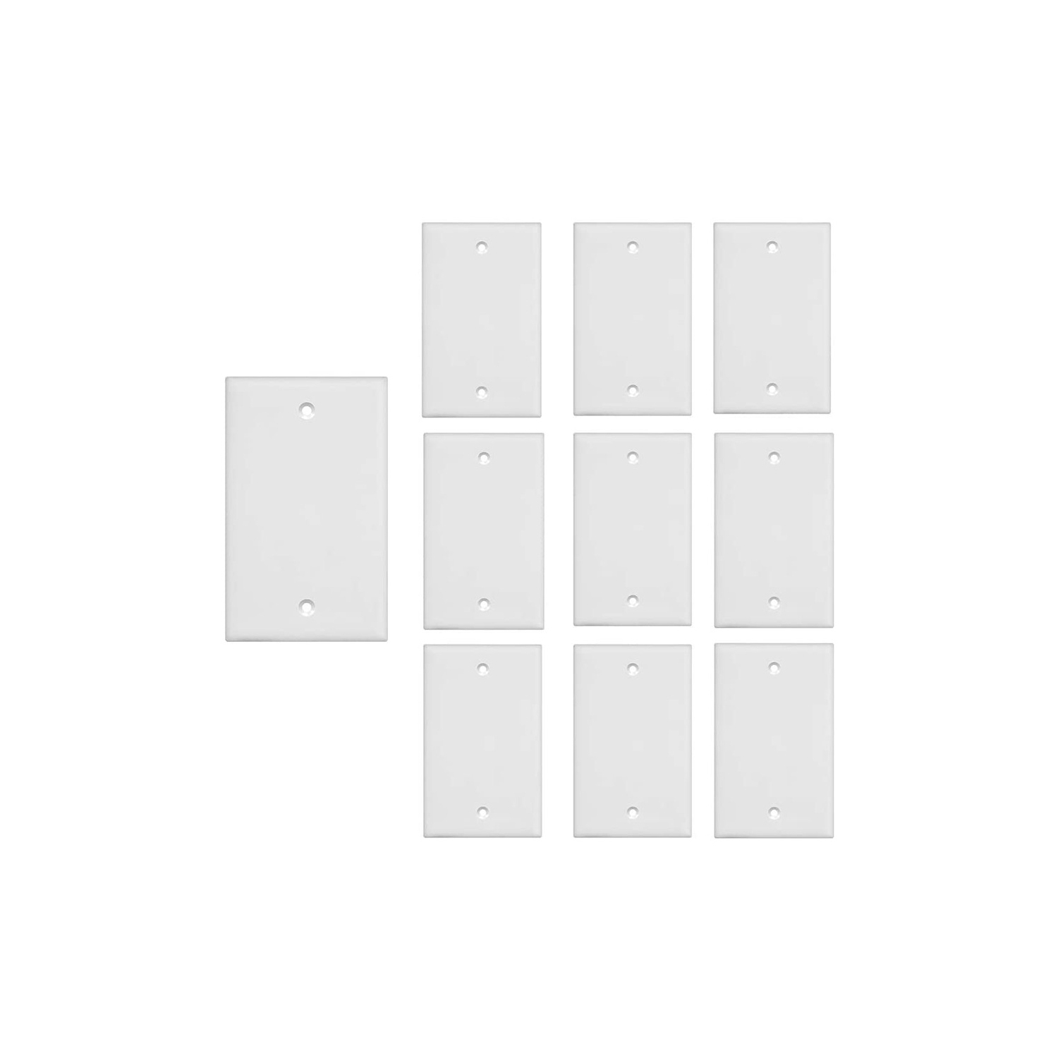 axGear 10 Packs Wall Plate White Single Blank No Device Outlet Cover