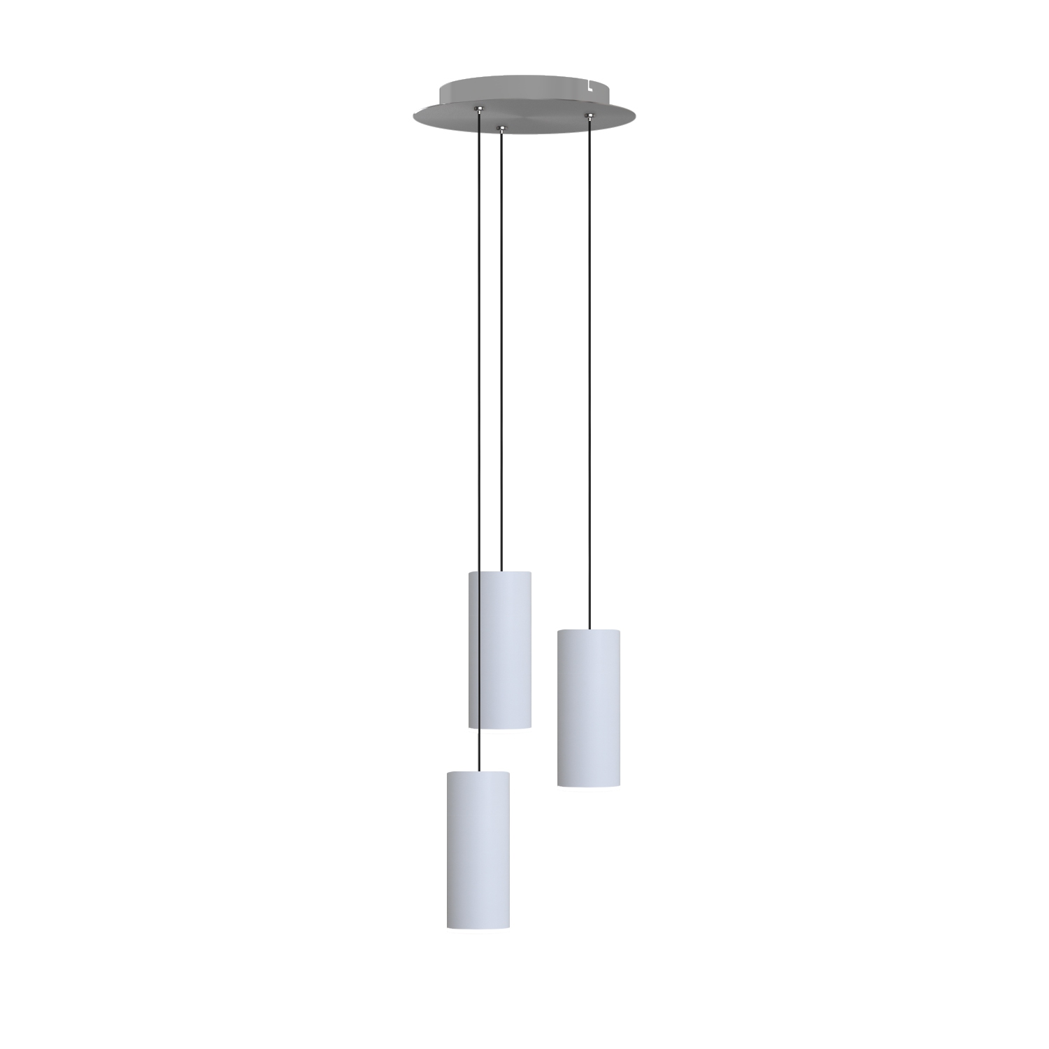 Taurus 3 Light White Pendant - Round Canopy