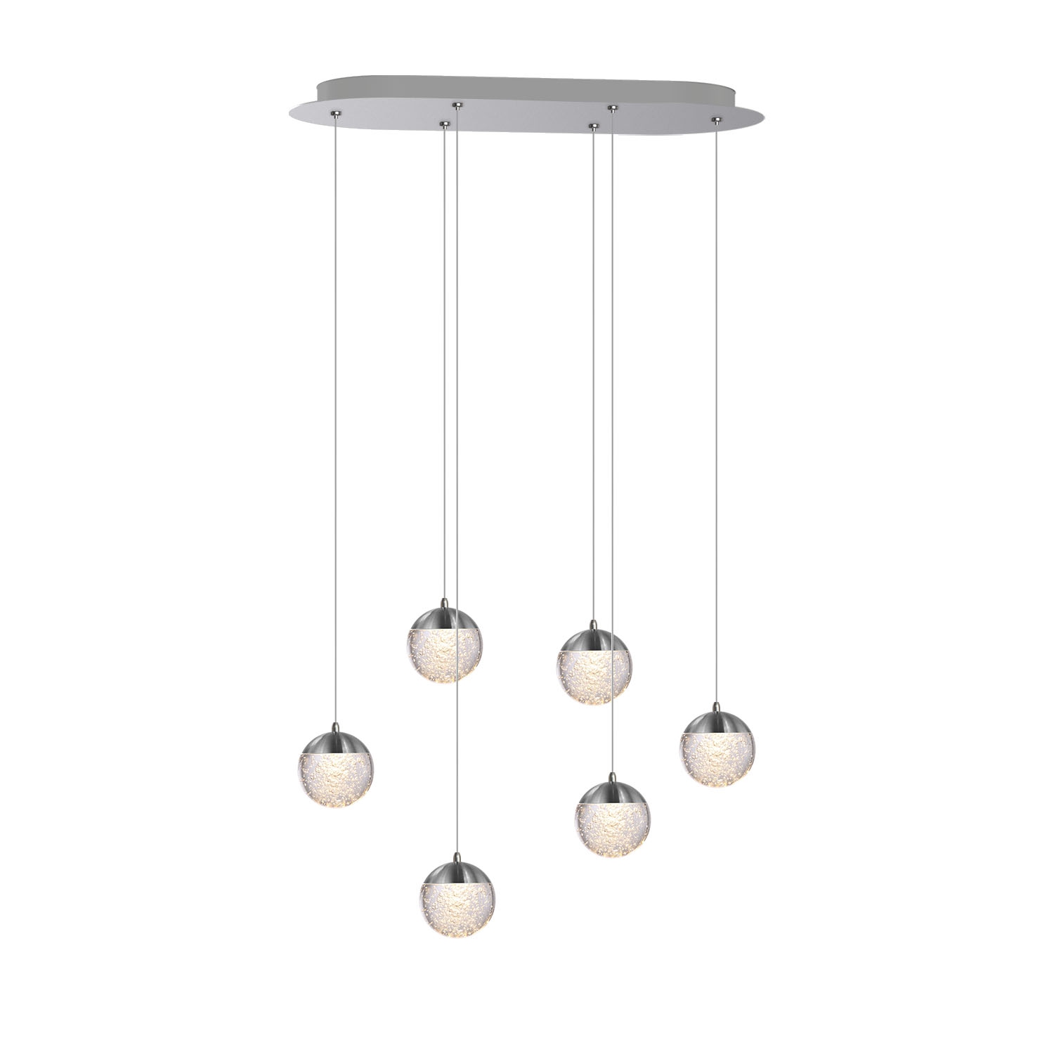 Galaxy 6 Light Nickel Pendant - Oval Canopy