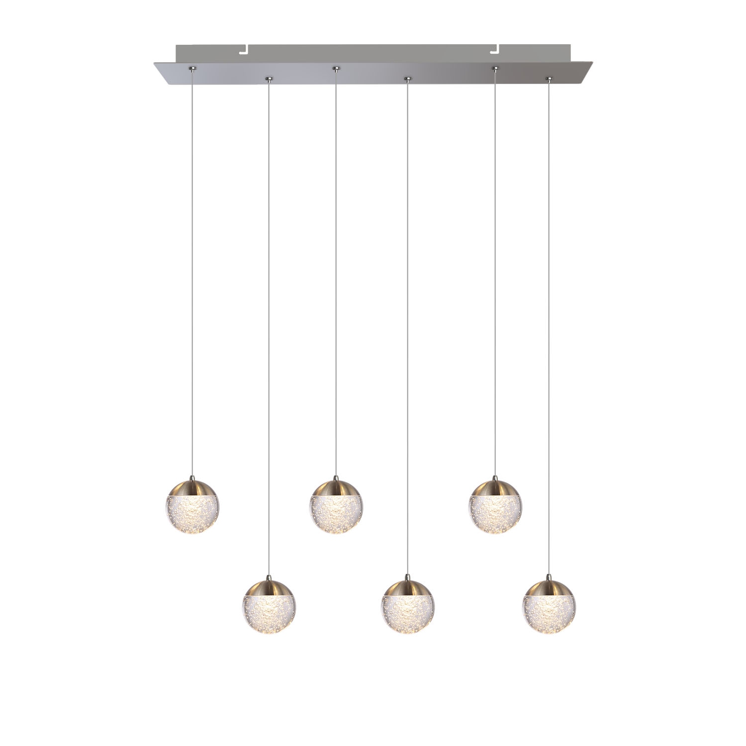 Galaxy 6 Light Brass Pendant - Rectangle Canopy