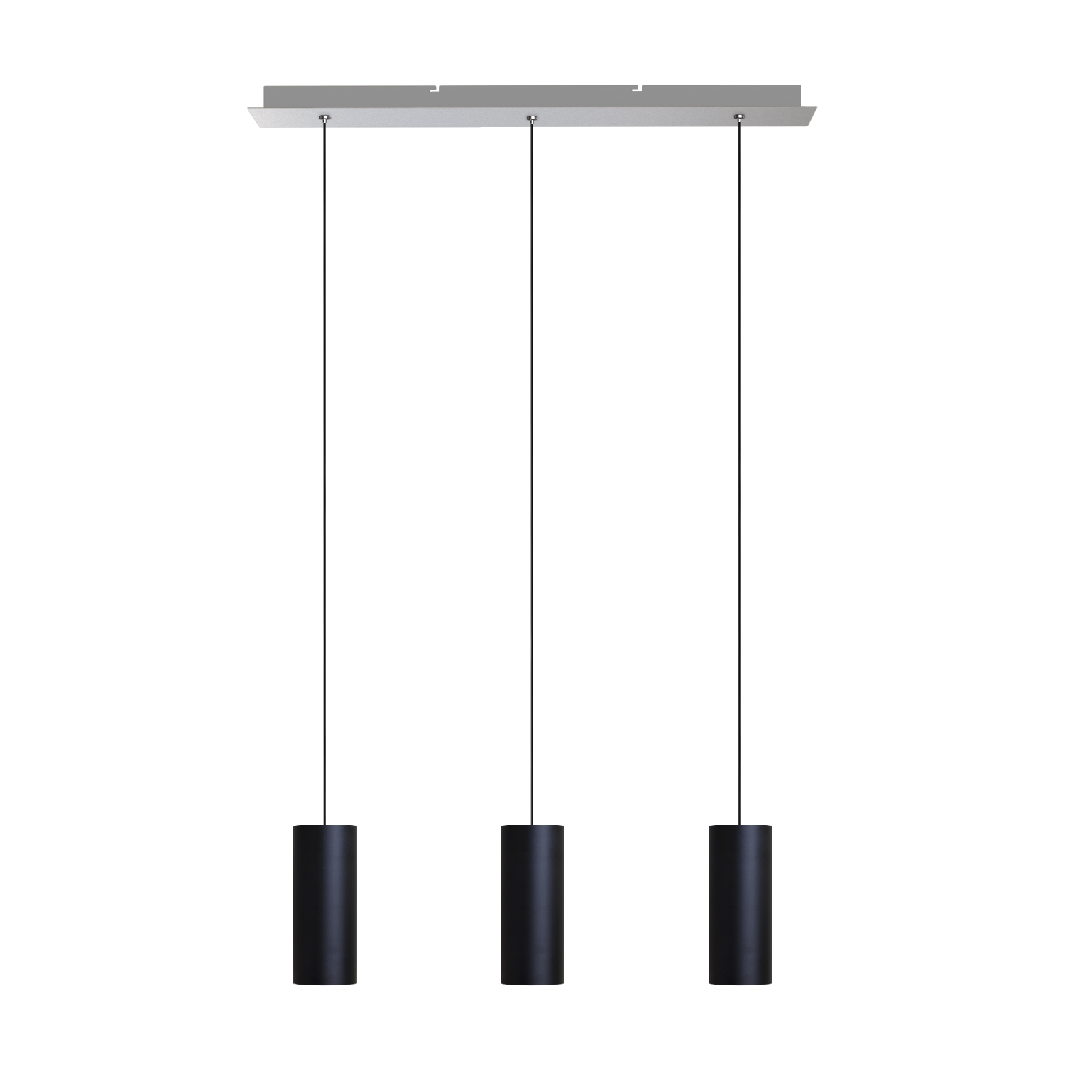 Taurus 3 Light Black Pendant - Rectangle Canopy