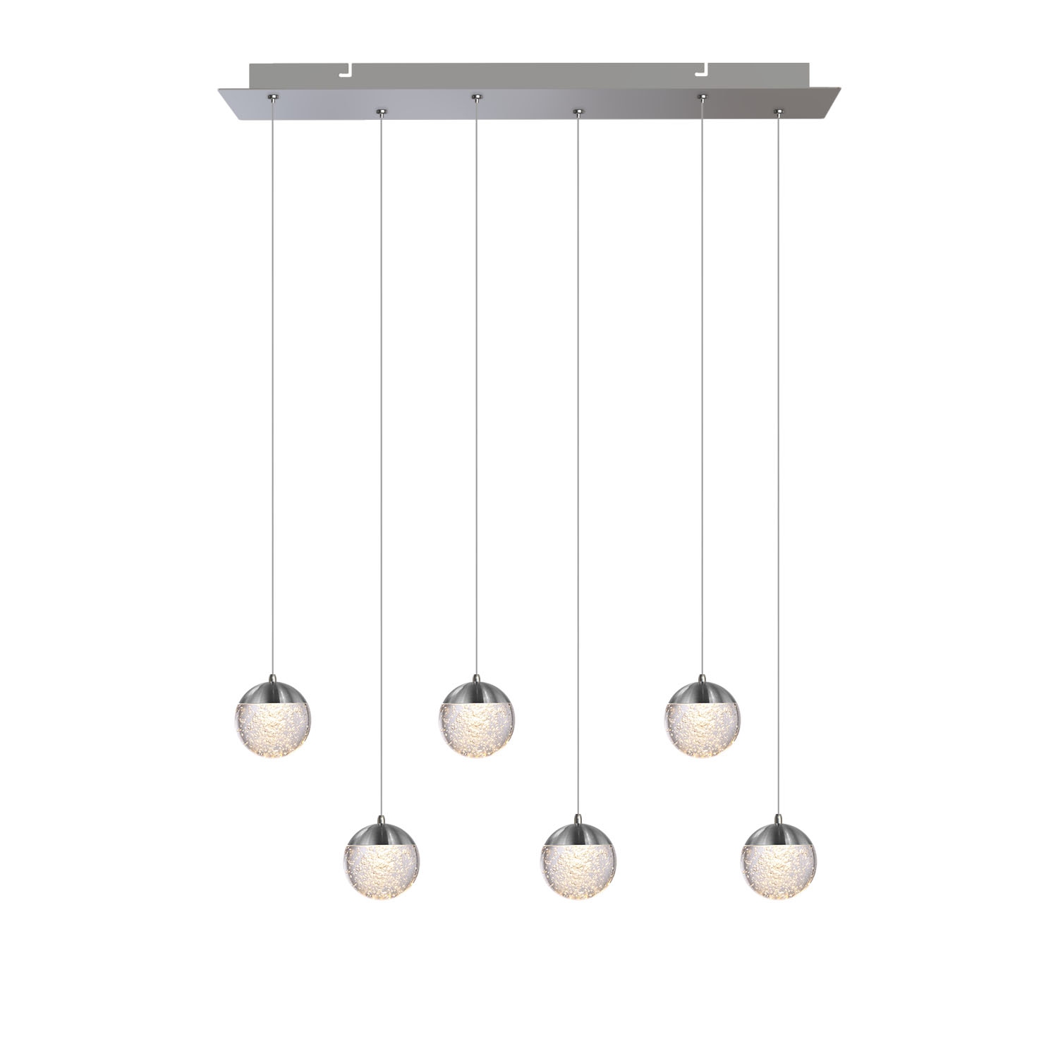 Galaxy 6 Light Nickel Pendant - Rectangle Canopy