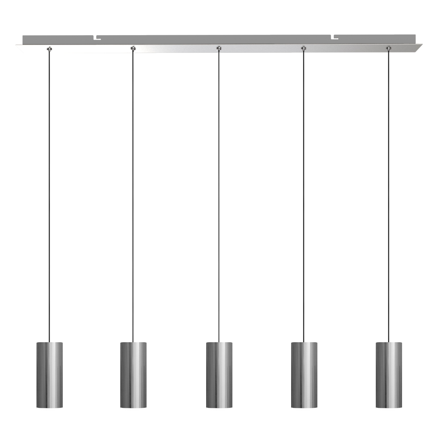 Taurus 5 Light Nickel Pendant - Rectangle Canopy