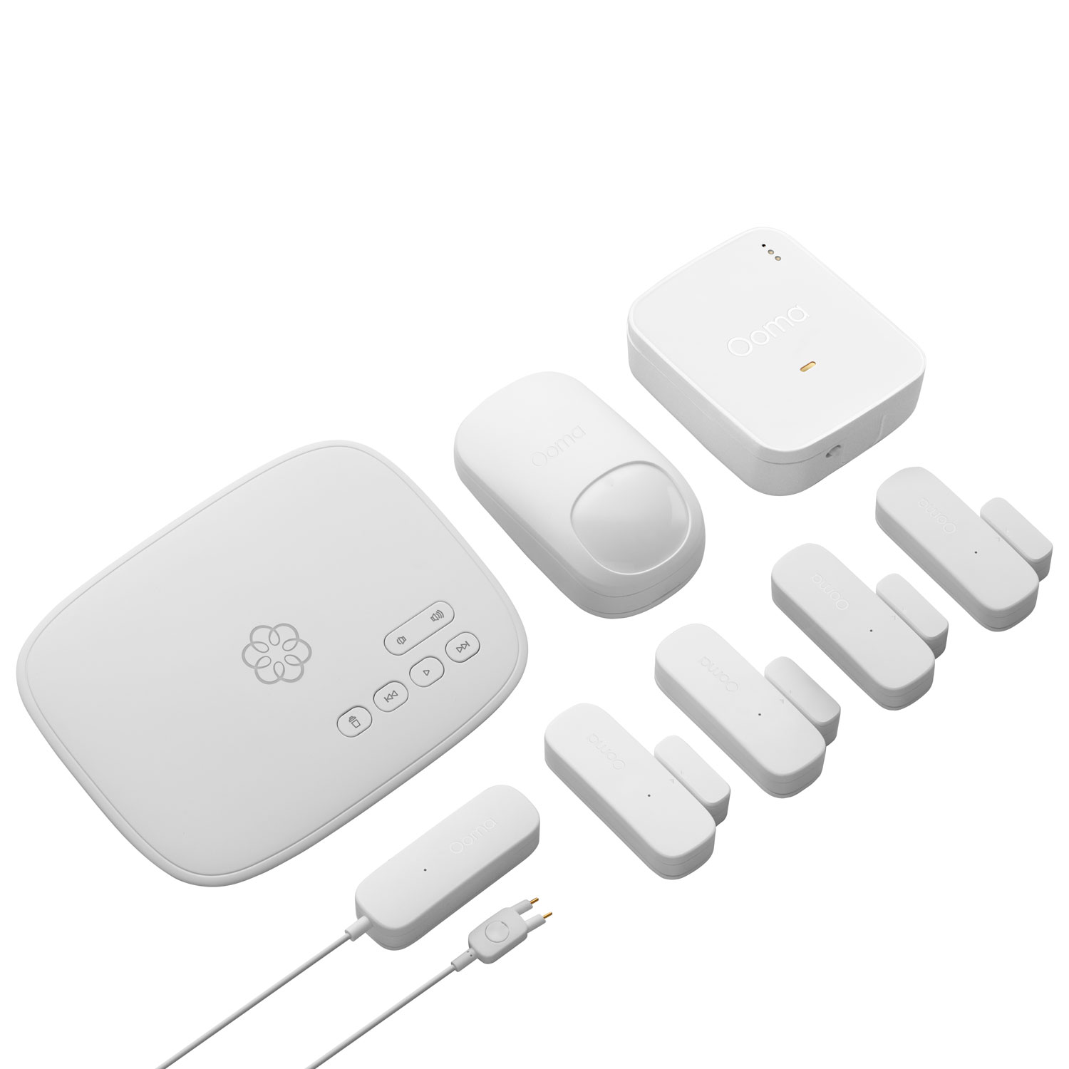 Trousse démarrage surveillance résidentielle 7 capteurs d'Ooma avec sirène Ooma Siren 2 - Excl. BBY