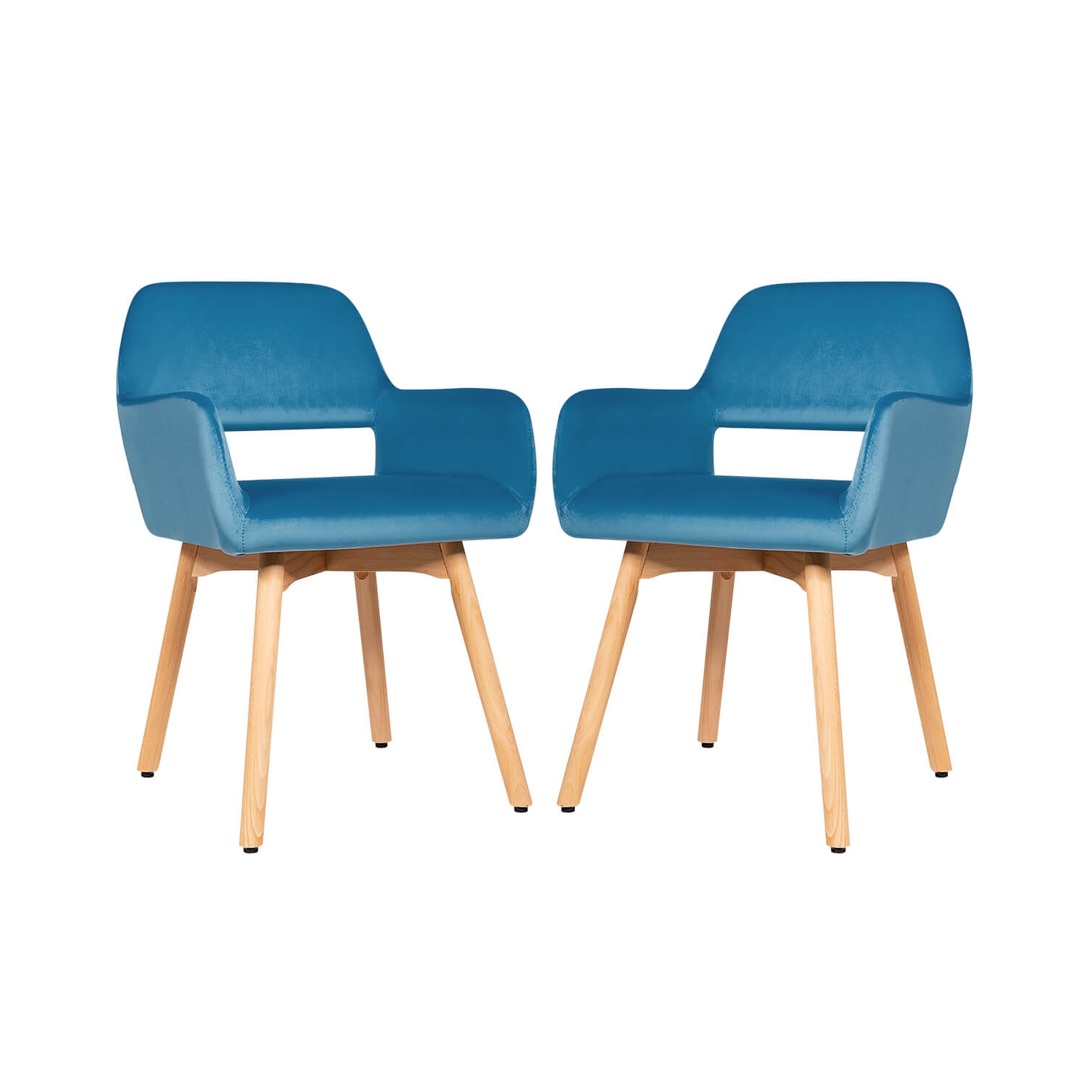 Costway Set of 2 Modern Accent Armchairs Velvet Fabric Leisure Chairs Club Guest Yellow\Blue\ Grey