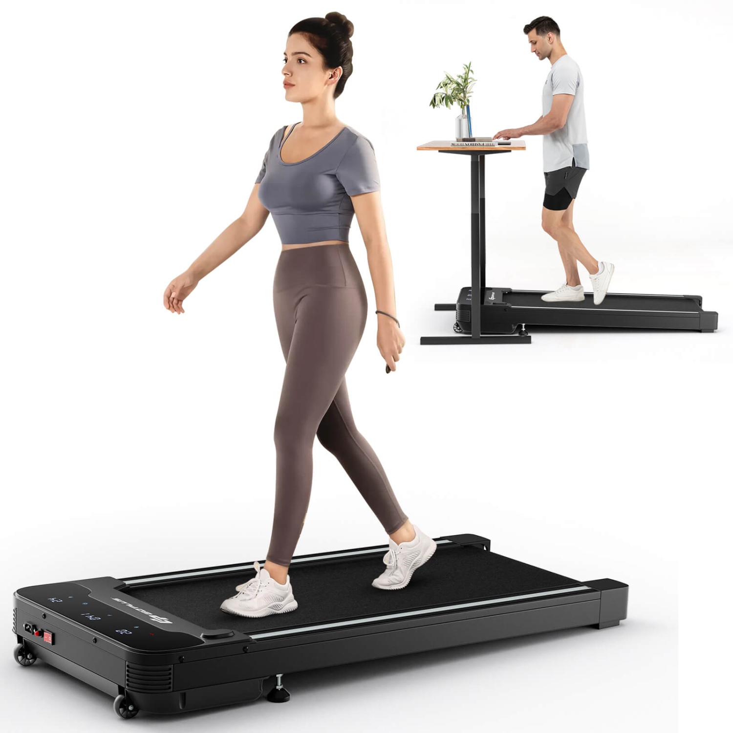 GoPlus 1HP Under-Desk Walking Pad Exercise Treadmill Machine w/ Remote Controller