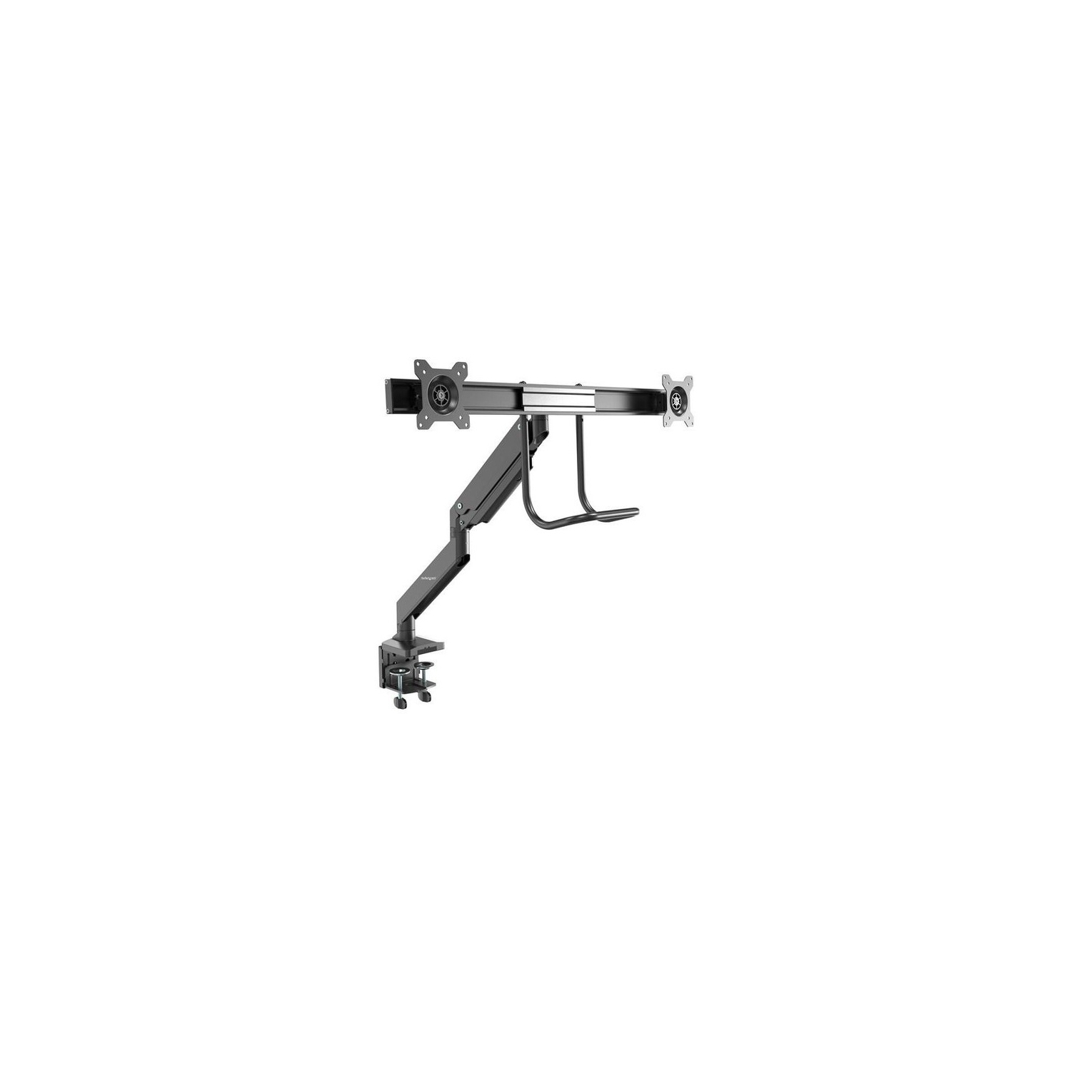 Bras de support de bureau pour deux moniteurs de StarTech - écran VESA ergonomique de 32 po - poignée de barre transversale pour mouvement complet -