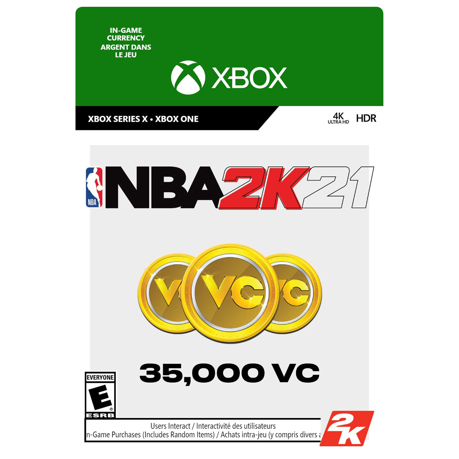 NBA 2K21 - 35,000 VC (Xbox Series X / Xbox One) - Digital Download