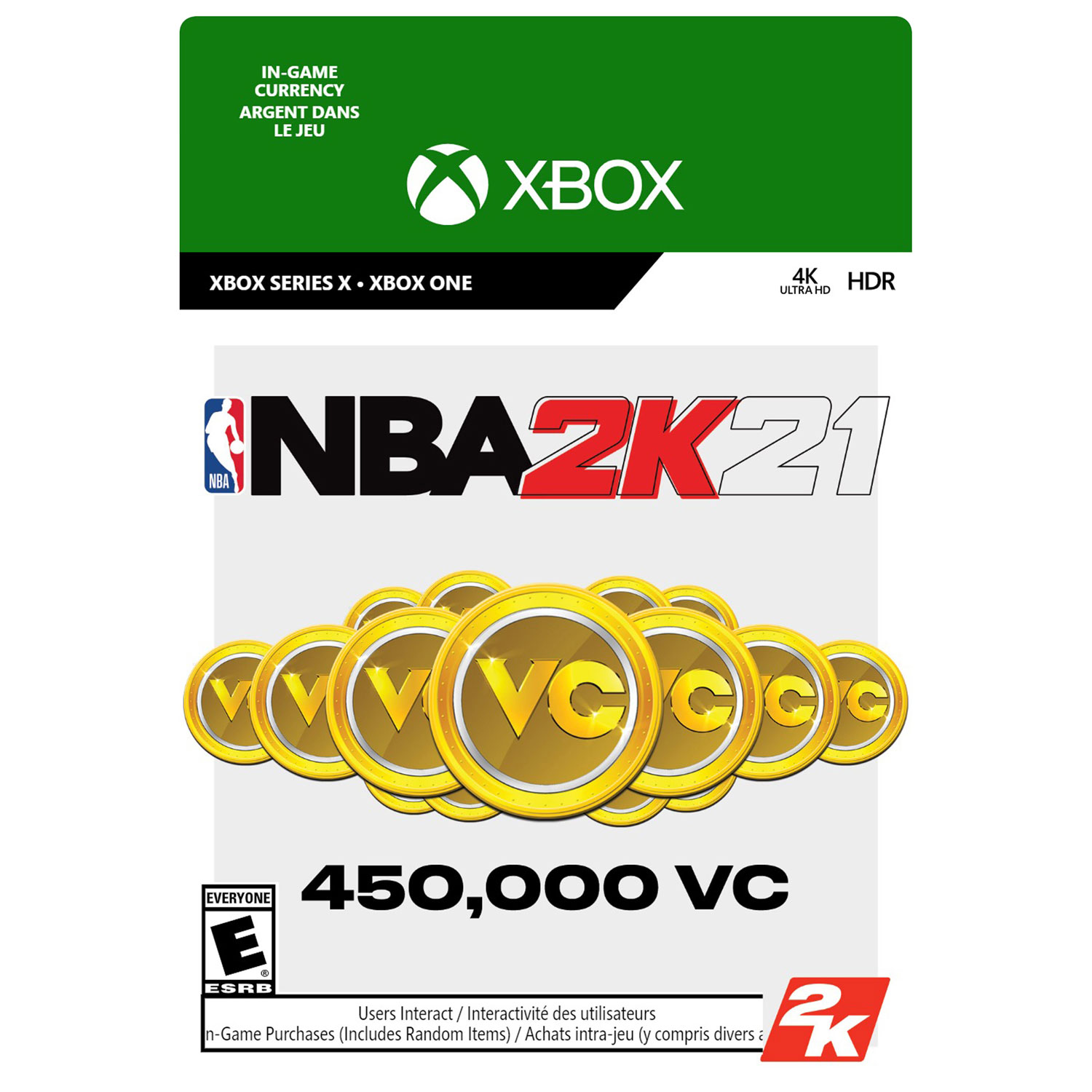 NBA 2K21 - 450,000 VC (Xbox Series X / Xbox One) - Digital Download