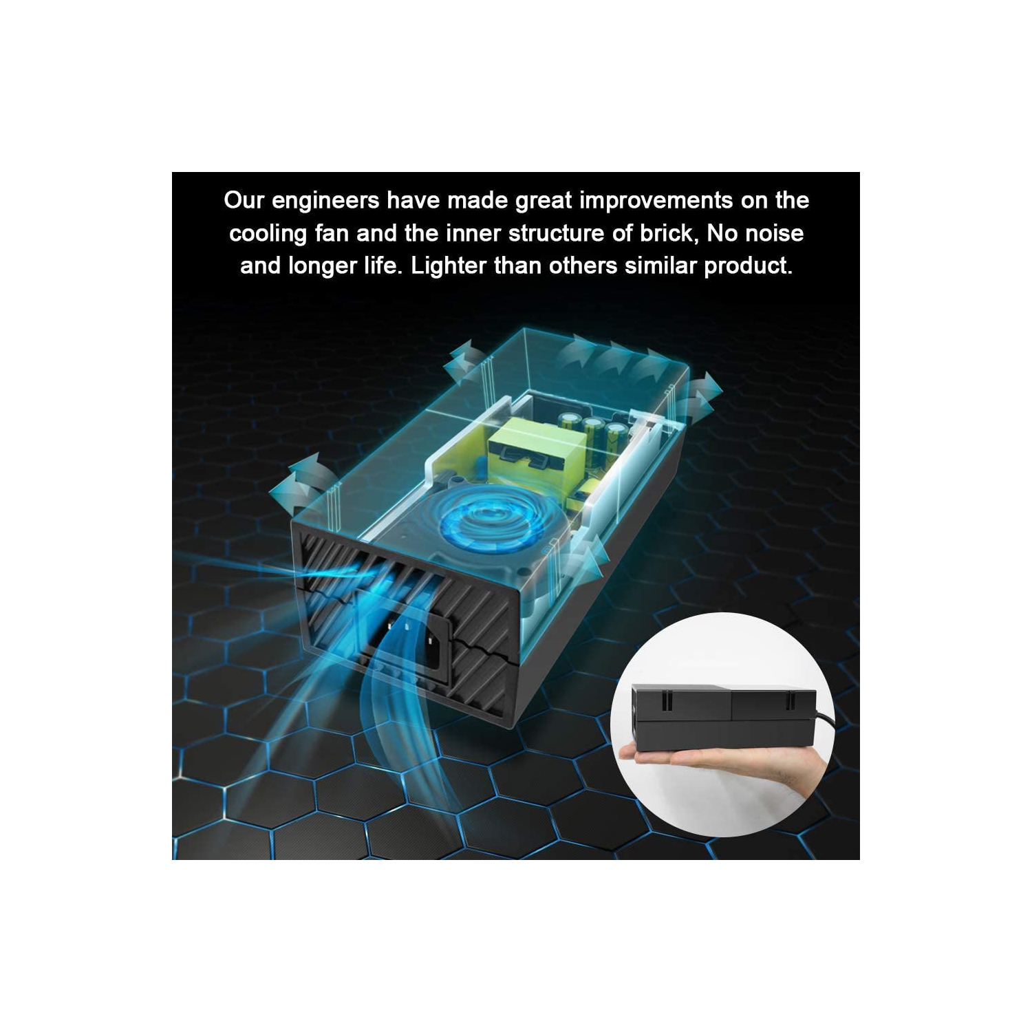 Bloc d’alimentation pour Xbox One, adaptateur c.a. pour Xbox 1 de Ponkor, cordon d’alimentation, chargeur de rechange pour Xbox One de 100 à 240 V,