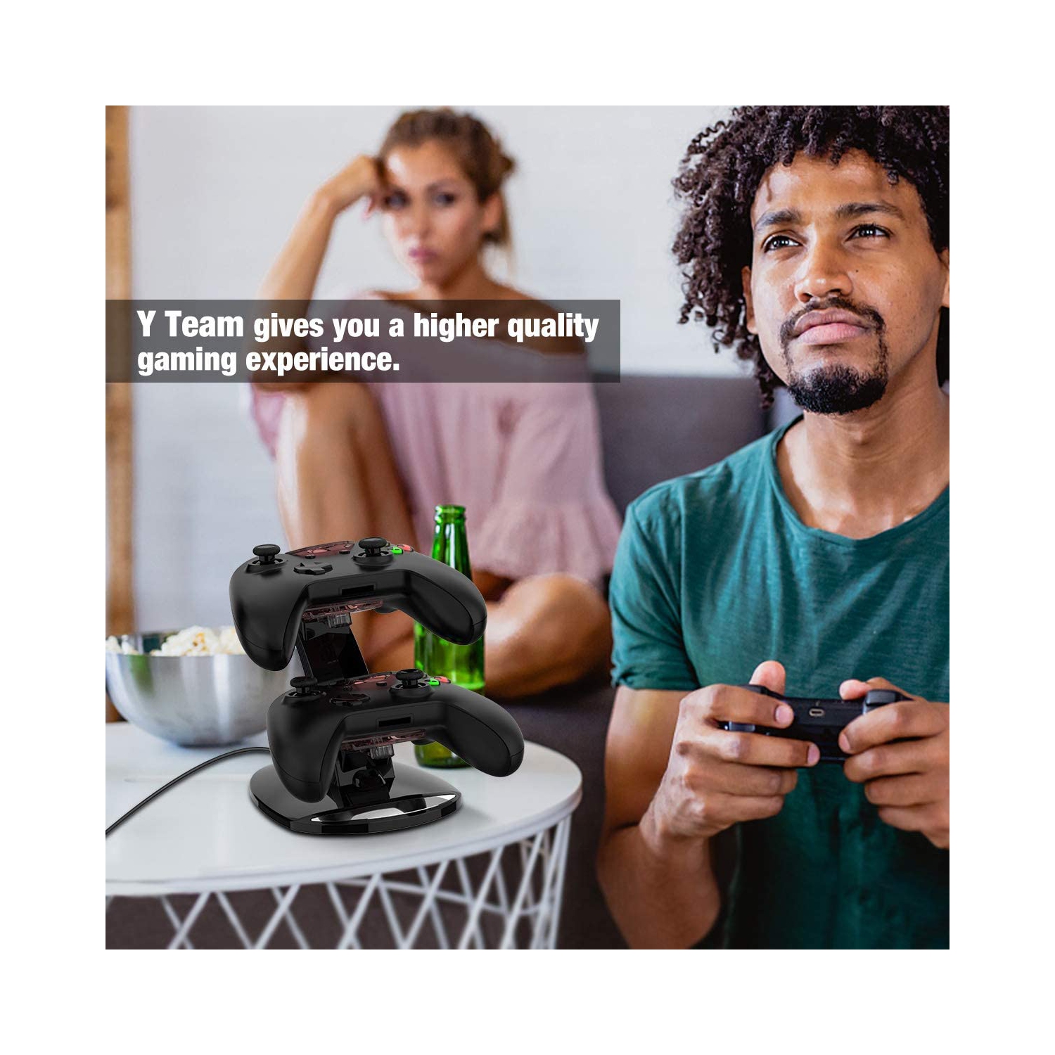 Chargeur de manette pour Xbox One, station de recharge double pour Xbox One/One S/One X, deux batteries de 1200 mAh de qualité