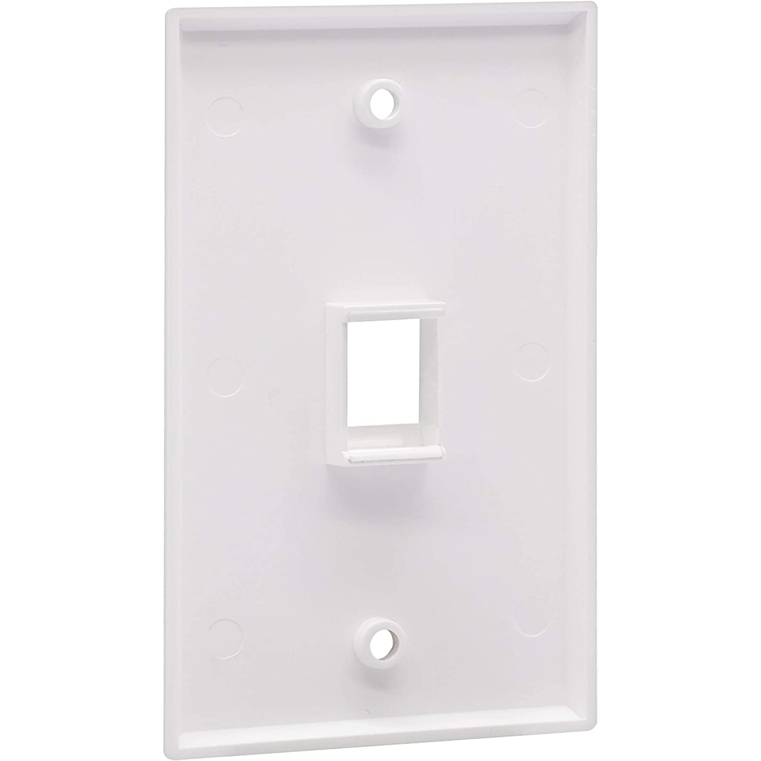 [10 Pack] BESTTEN 1-Port Keystone Wall Plate, for Keystone Jack and Modular Inserts, Unbreakable Polycarbonate, cUL