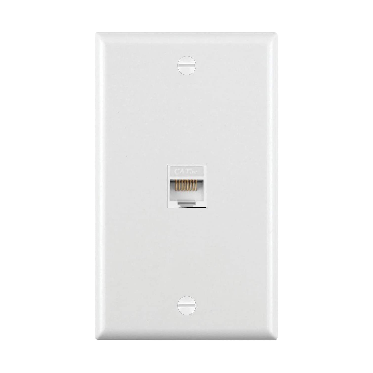 [10 Pack] BESTTEN 1-Port Keystone Wall Plate, for Keystone Jack and Modular Inserts, Unbreakable Polycarbonate, cUL