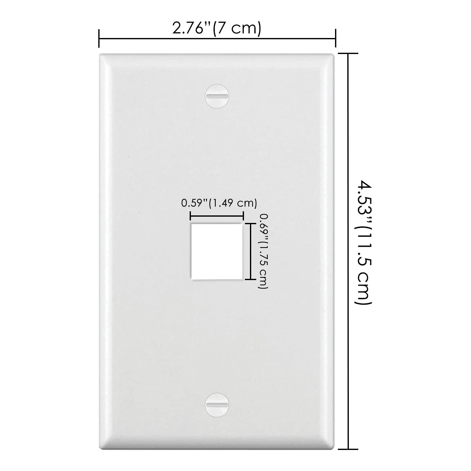 [10 Pack] BESTTEN 1-Port Keystone Wall Plate, for Keystone Jack and Modular Inserts, Unbreakable Polycarbonate, cUL