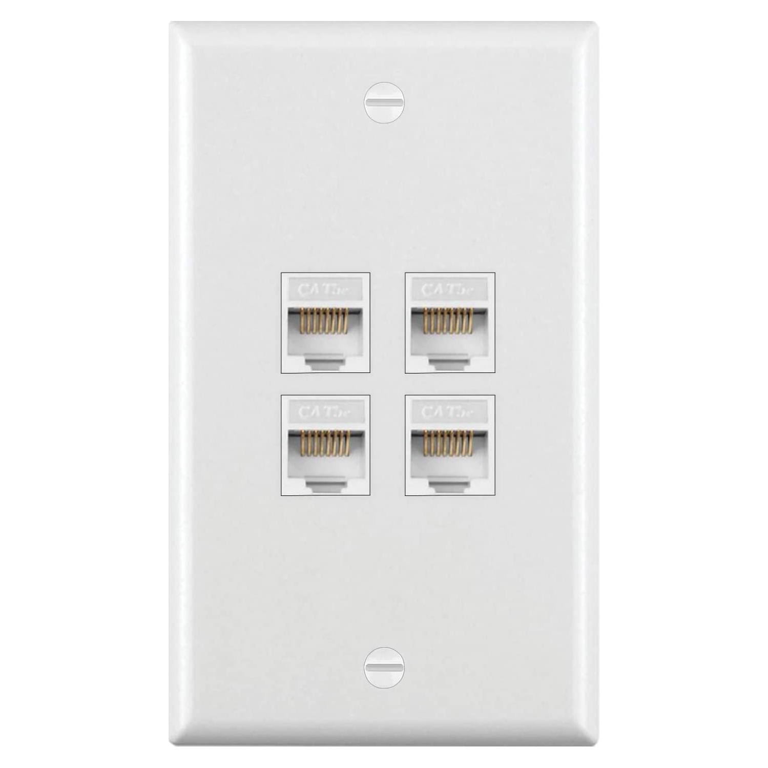 [10 Pack] BESTTEN 4-Port Keystone Wall Plate, for Keystone Jack and Modular Inserts, Unbreakable Polycarbonate, cUL