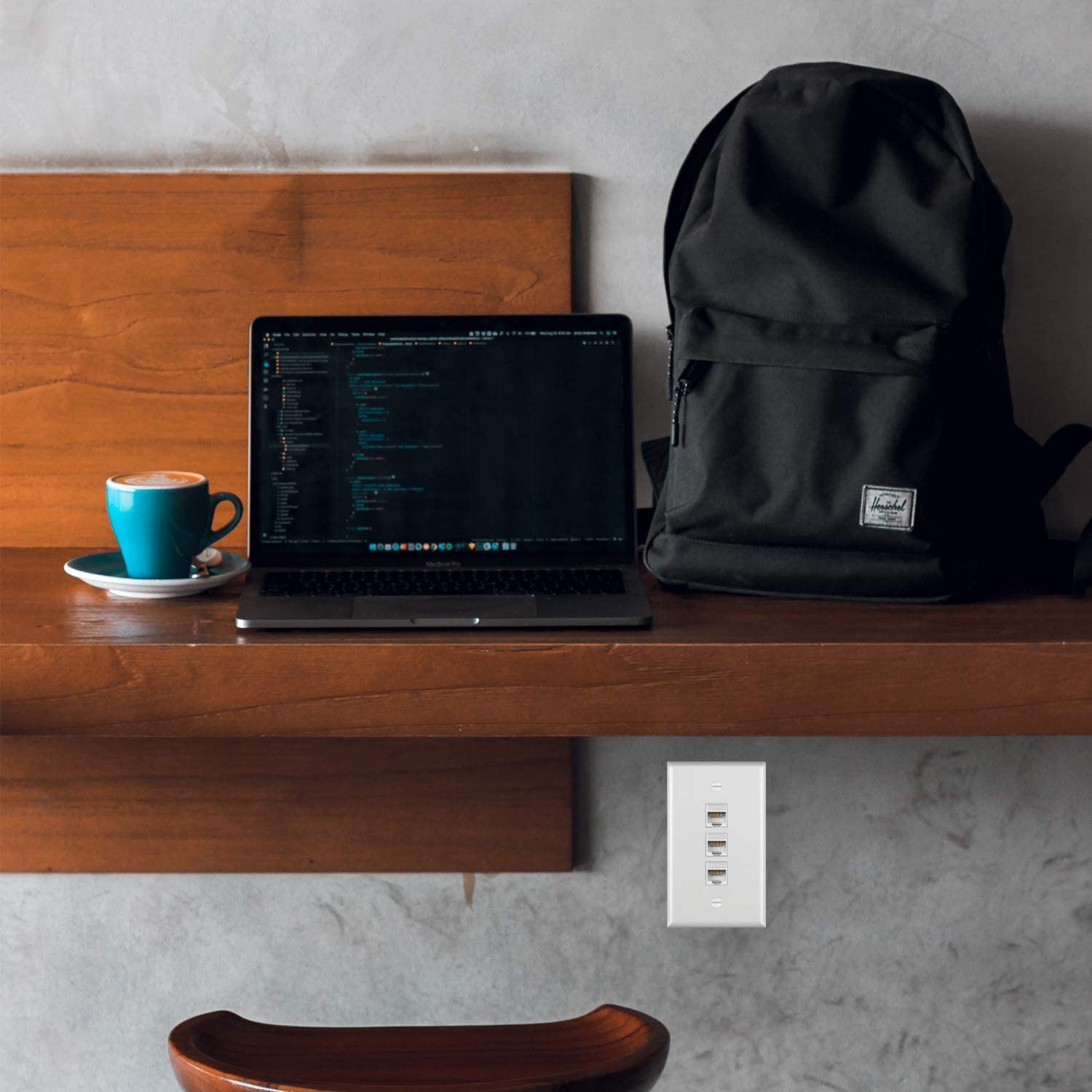 [10 Pack] BESTTEN 3-Port Keystone Wall Plate, for Keystone Jack and Modular Inserts, Unbreakable Polycarbonate, cUL