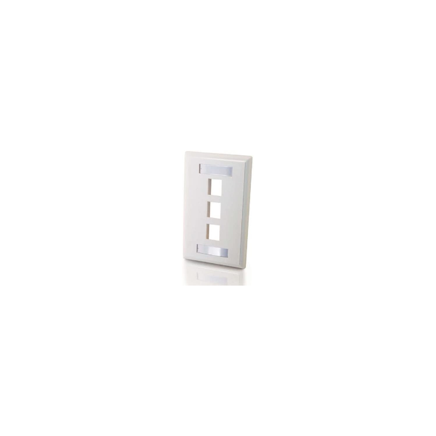 C2G 03412 3-Port Keystone Single Gang Wall Plate, White