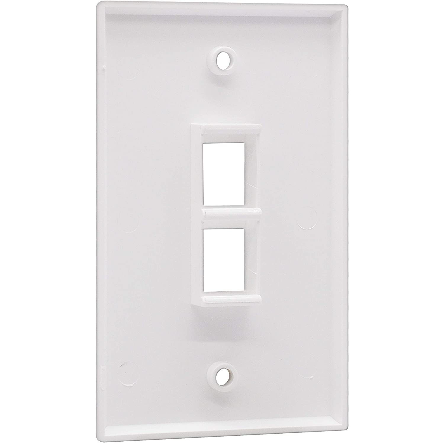 [10 Pack] BESTTEN 2-Port Keystone Wall Plate, for Keystone Jack and Modular Inserts, Unbreakable Polycarbonate, cUL