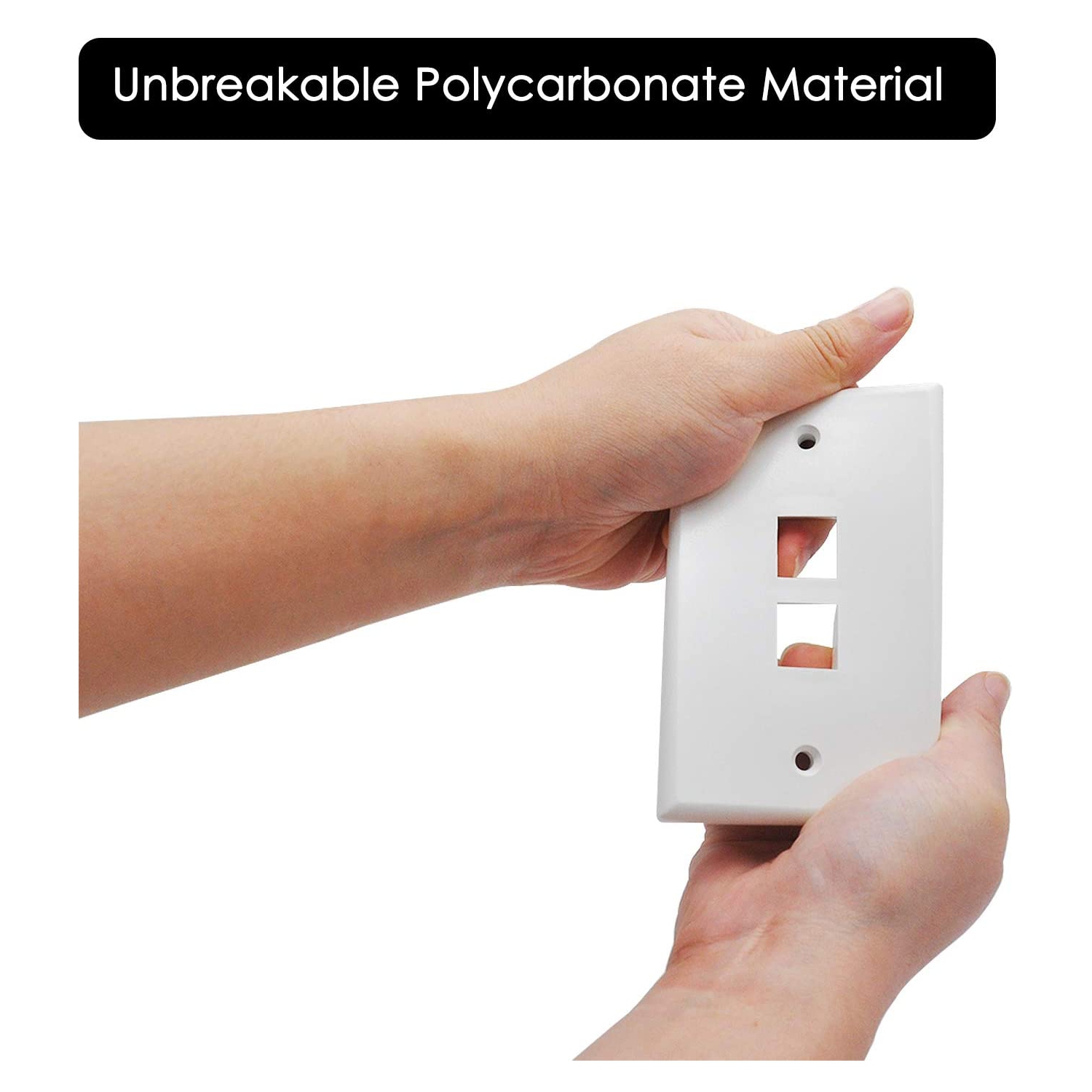 [10 Pack] BESTTEN 2-Port Keystone Wall Plate, for Keystone Jack and Modular Inserts, Unbreakable Polycarbonate, cUL